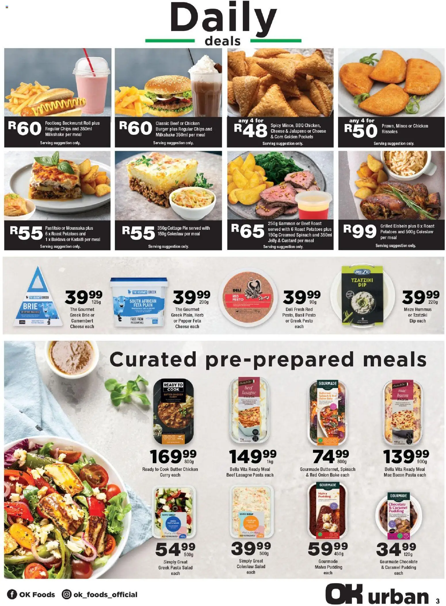New OK Foods catalogue – valid from 24.04.2026 | Page: 3 | Products: Corn, Custard, Chicken, Caramel
