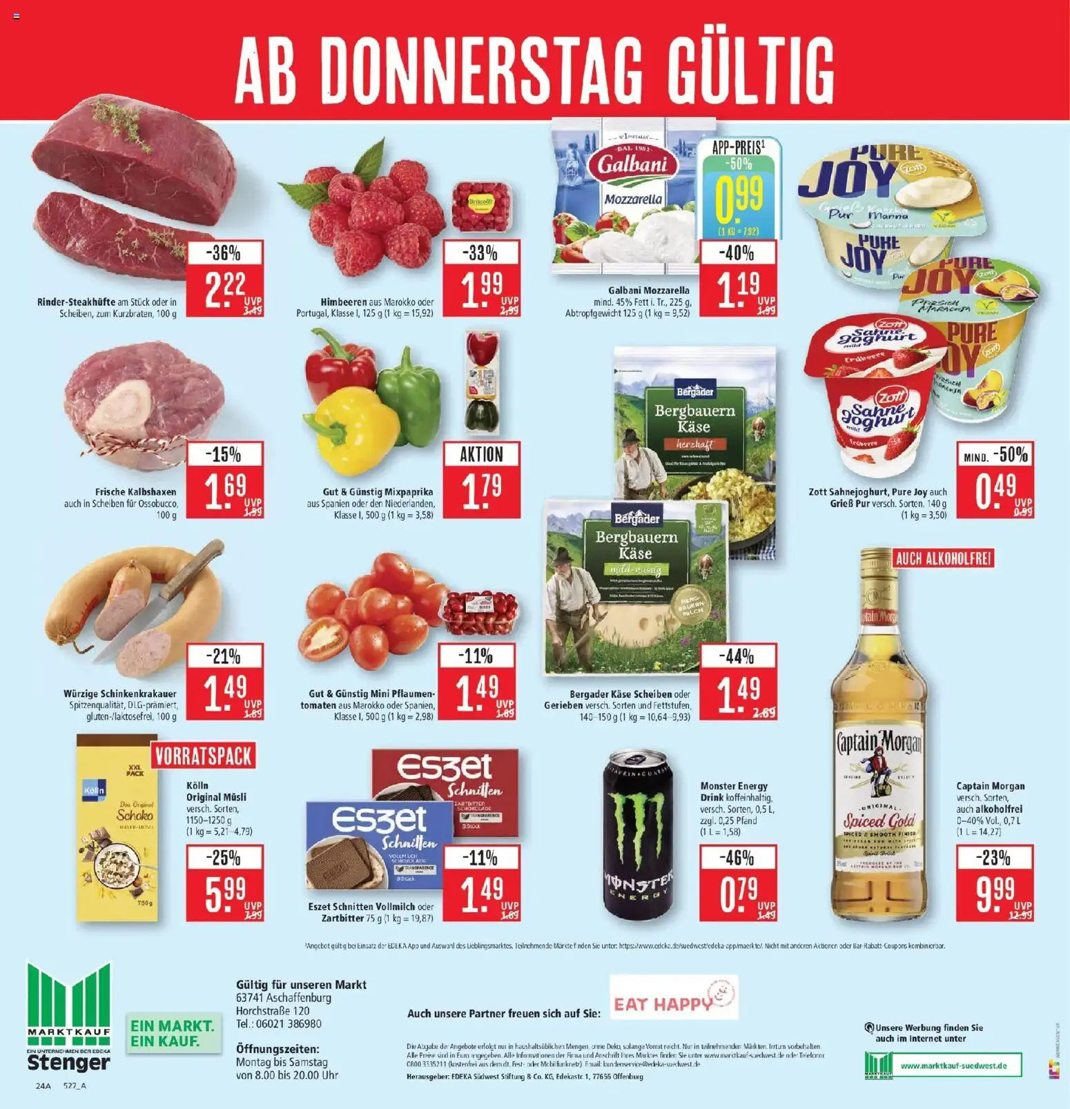 Marktkauf Prospekt Aschaffenburg (ab 24.08.2026) » Angebote online | Seite: 28 | Produkte: Pflaumen, Käse, Schokolade, Mozzarella
