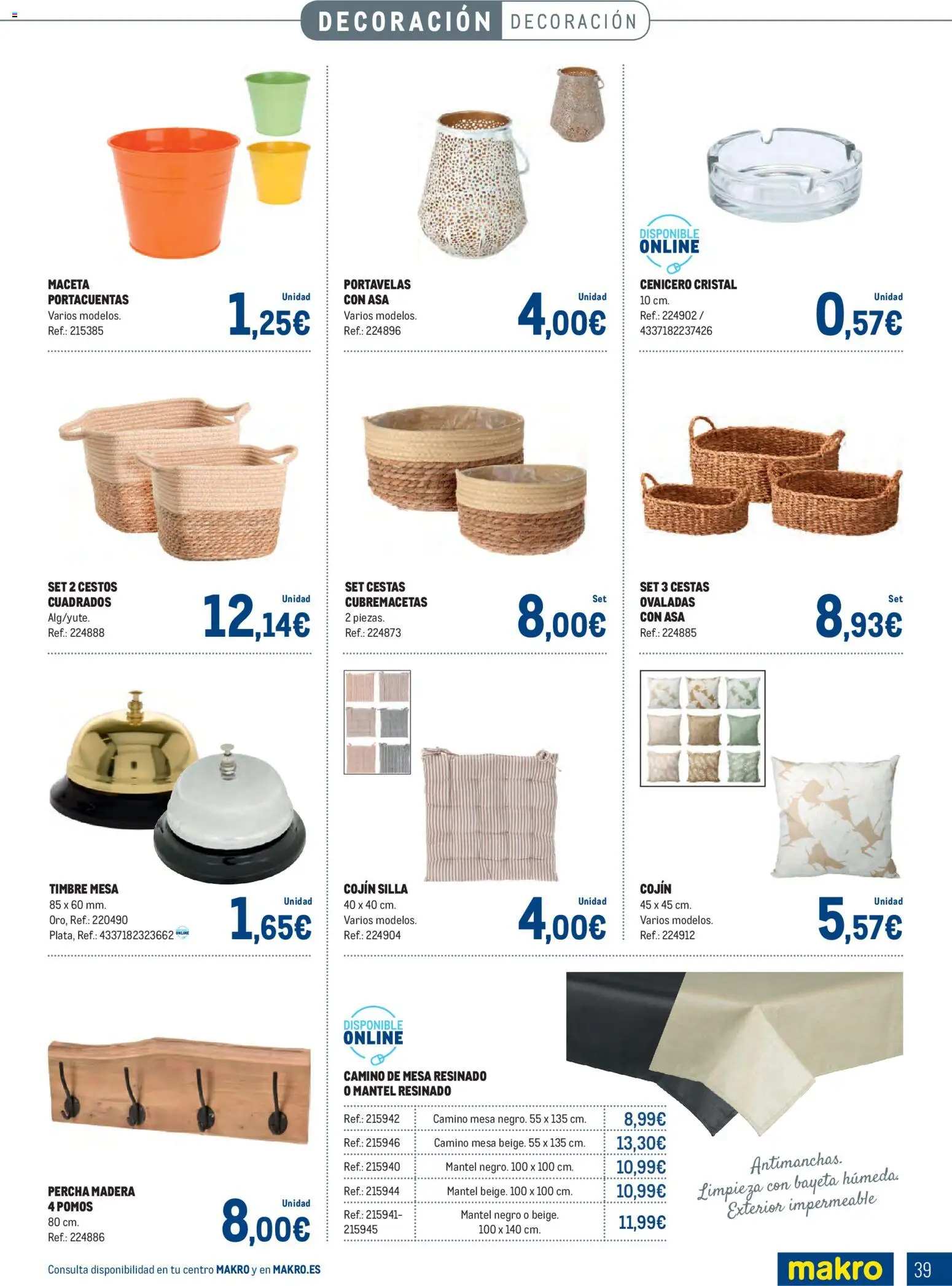 Makro - Especial Terrazas │ válido desde el 09.03.2026 | Página: 39 | Productos: Mantel, Cojín, Mesa, Silla