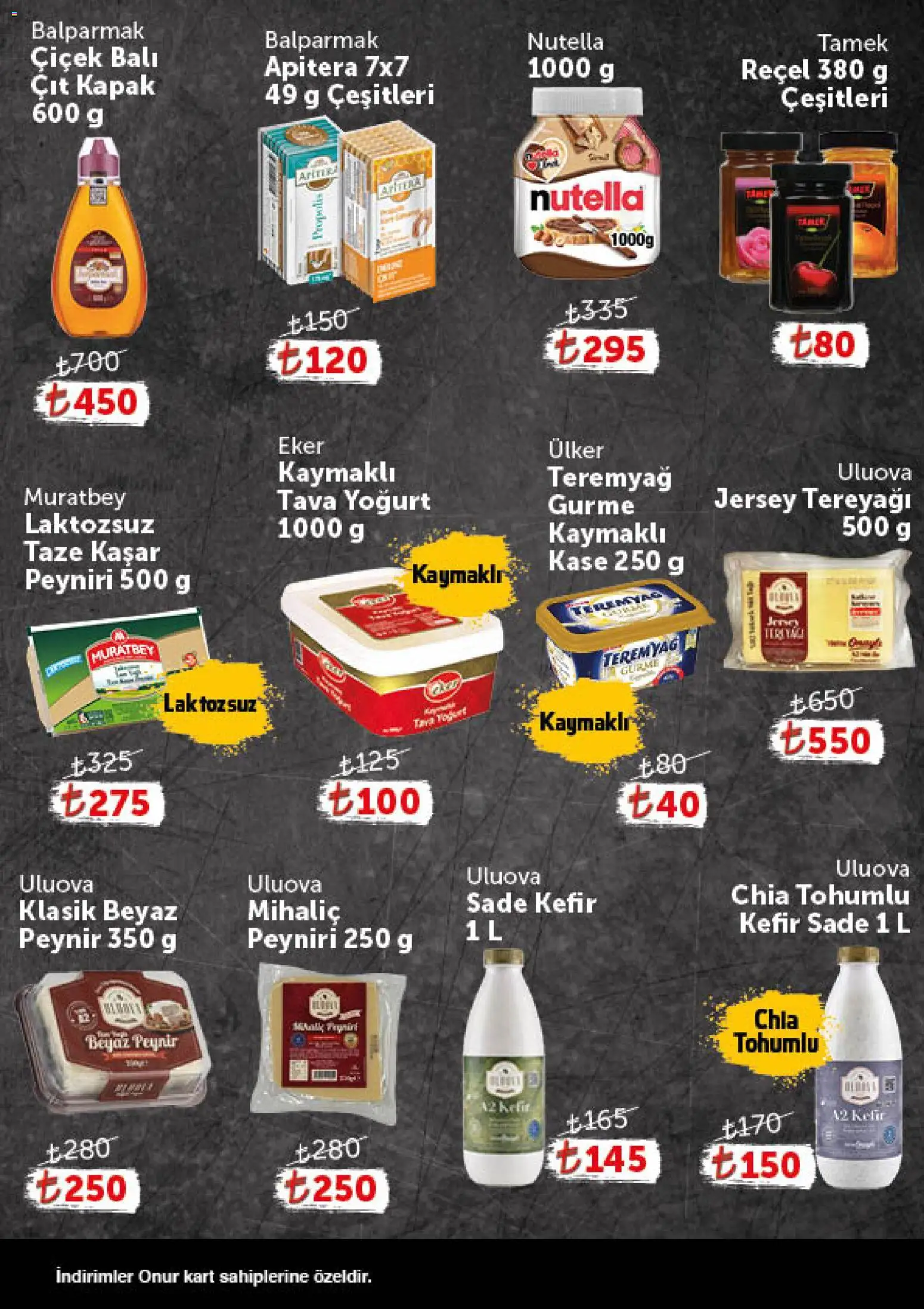 Onur Market - Katalog Gurme - 30 Haziran 2026 tarihinden itibaren geçerlidir | Sayfa: 4 | Ürünler: Kefir, Tereyağı, Peynir, Yoğurt
