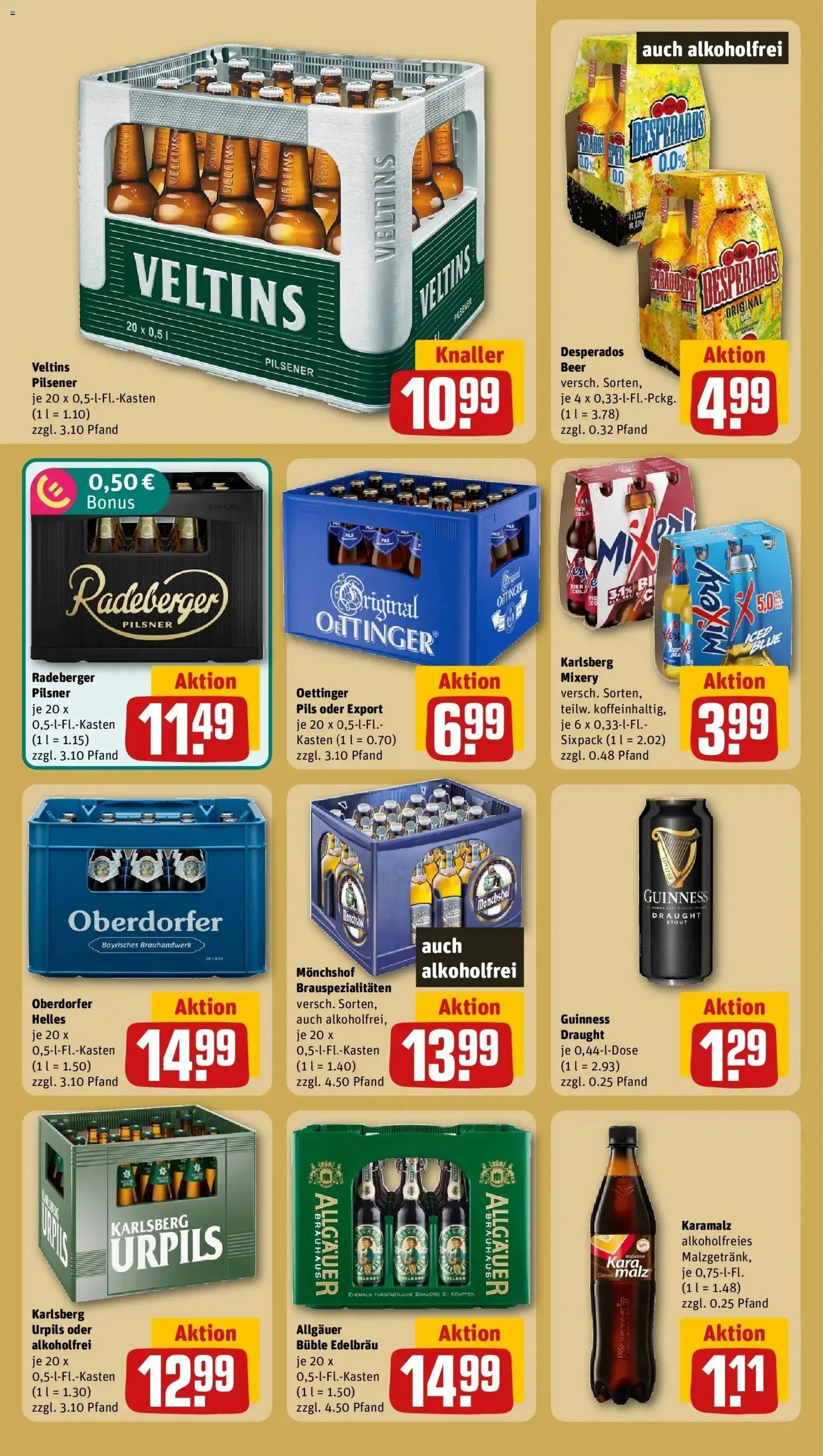 REWE Prospekt ab 26.10.2026 zum Blättern » Angebote | Seite: 19 | Produkte: Monchshof, Pils, Oettinger, Mixery