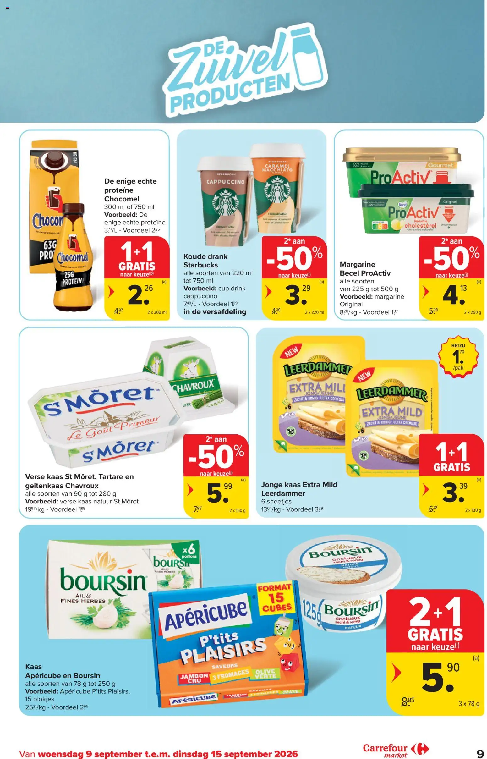 {H1} | Pagina: 9 | Producten: Verse kaas, Geitenkaas, Margarine, Proteïne
