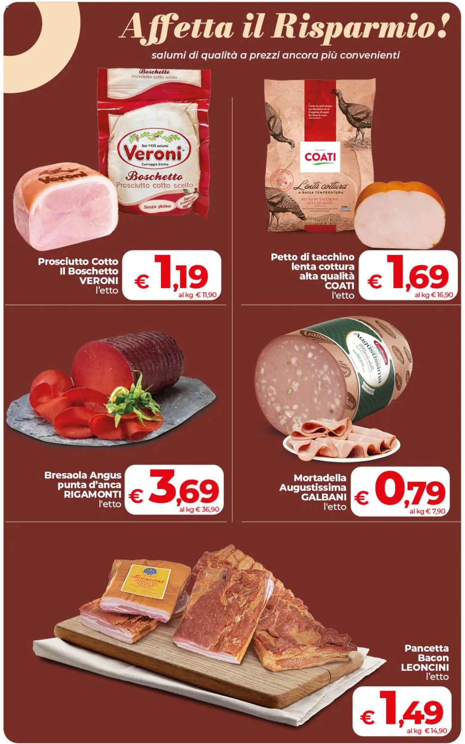 Volantino COOP del 21/07/2026 | Pagina: 11 | Prodotti: Prosciutto Cotto, Pancetta, Tacchino, Prosciutto