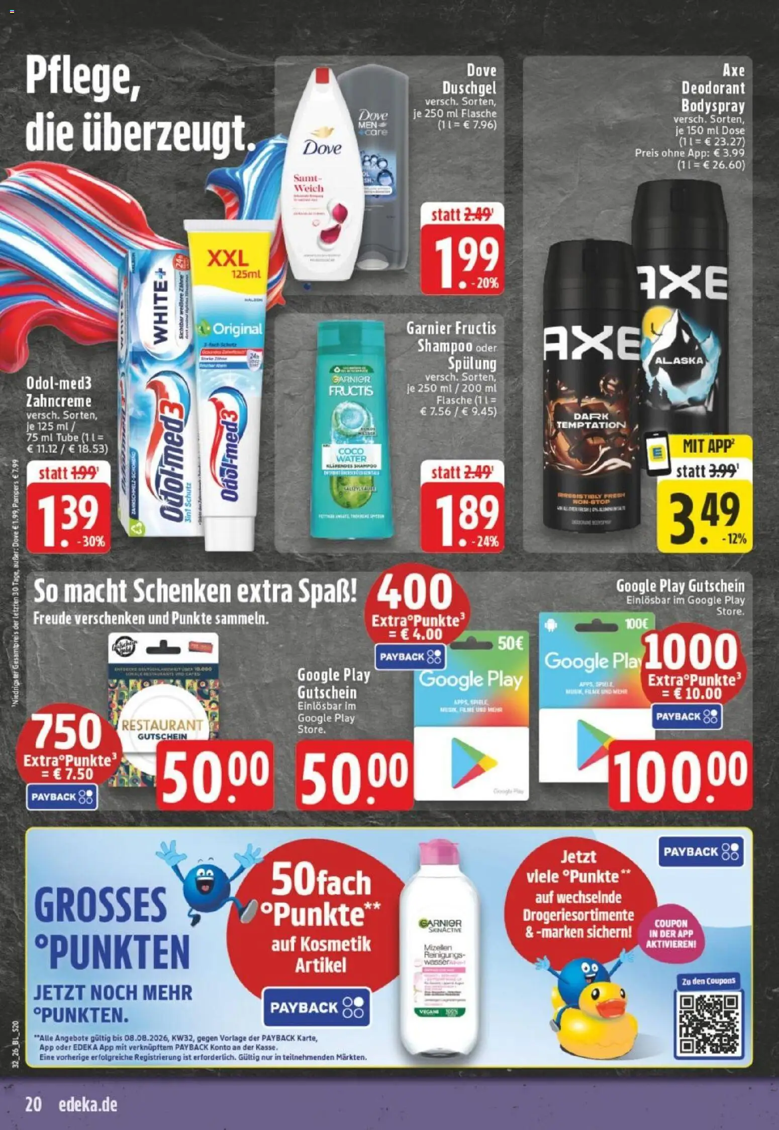 Edeka Prospekt Dortmund – gültig ab 03.08.2026 | Seite: 20 | Produkte: Shampoo, Spülung, Duschgel, Deodorant