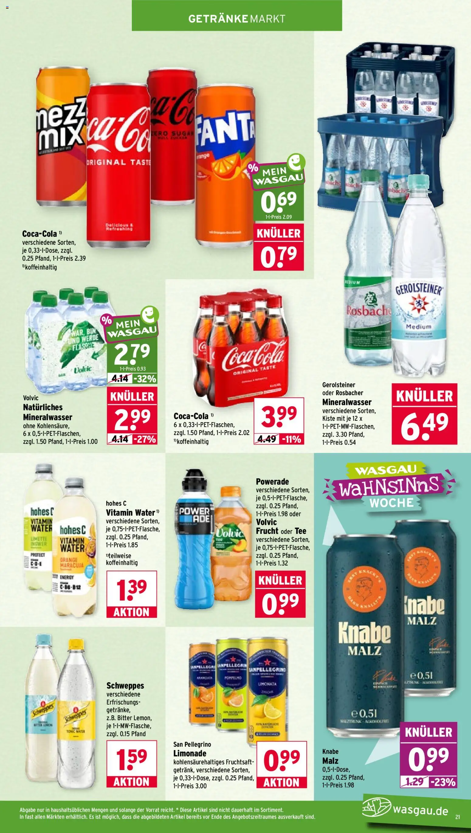Wasgau Prospekt – gültig ab 21.09.2026 | Seite: 21 | Produkte: Limette, Hohes c, Tee, Volvic