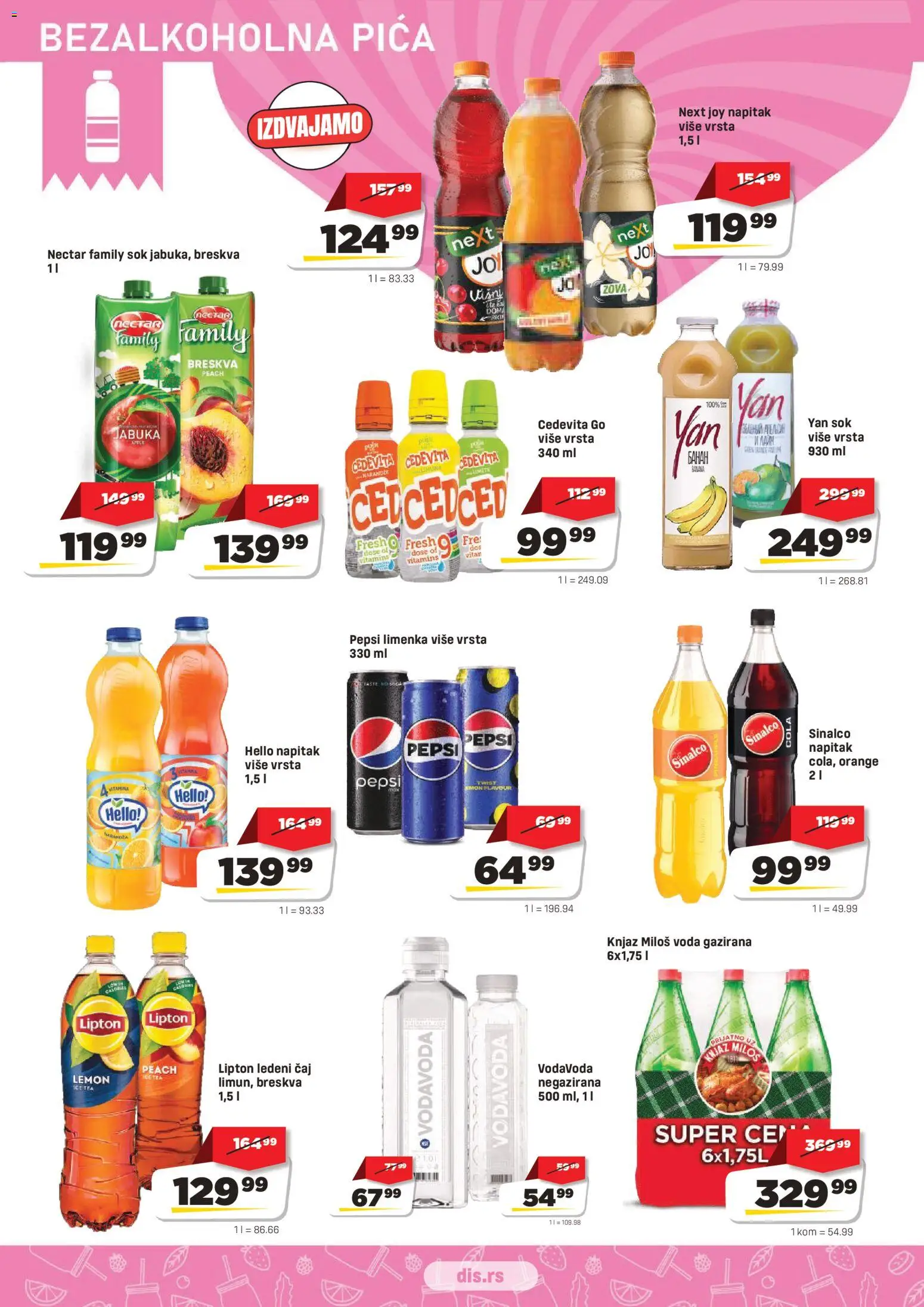 Super DIS katalog - važi od 30.07.2026 | Strana: 10 | Proizvode: Voda, Sok, Čaj, Pepsi