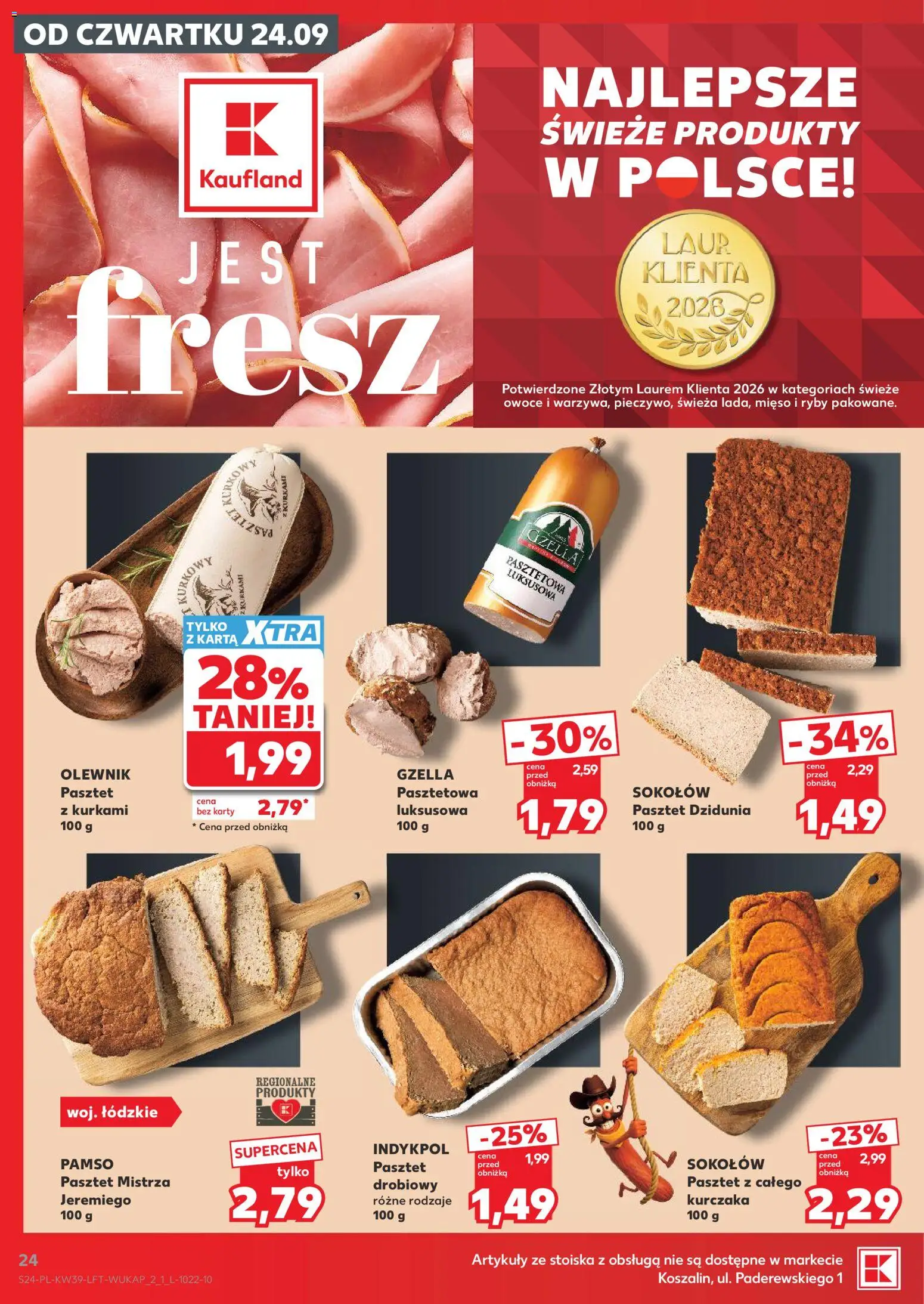 Kaufland Polsko leták od 24.09.2026 | Strana: 24 | Produkty: Ryby, Karty