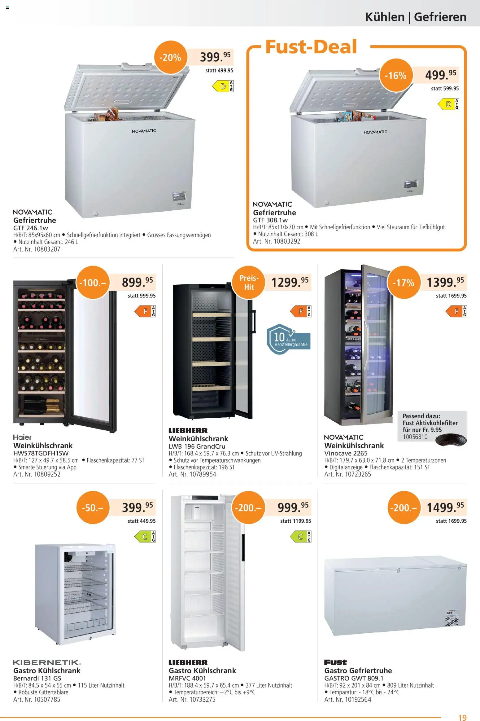 Fust aktionen – gültig ab 26.05.2026 | Seite: 19 | Produkte: Gefriertruhe, Kühlschrank, Liebherr