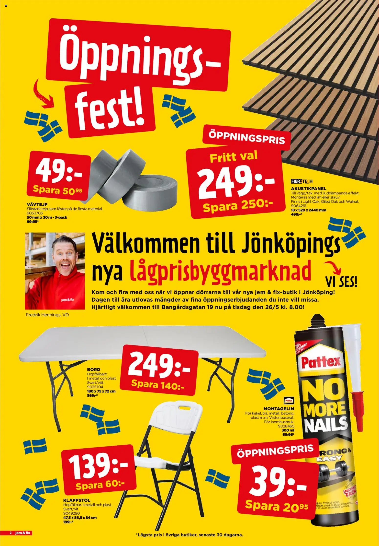 Jem & Fix reklamblad aktuell från 26.05.2026 | Sida: 2 | Produkter: Bord, Lim, Tejp
