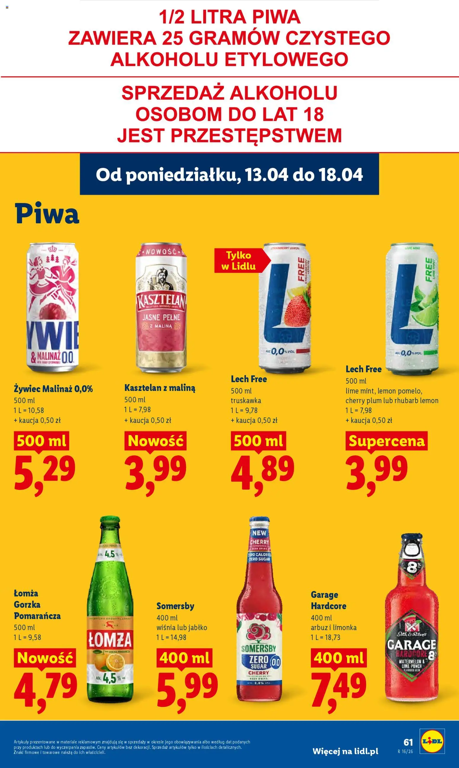 Lidl gazetka od 13.04.2026 | Strona: 67 | Produkty: Limonka, Arbuz, Malina, Somersby