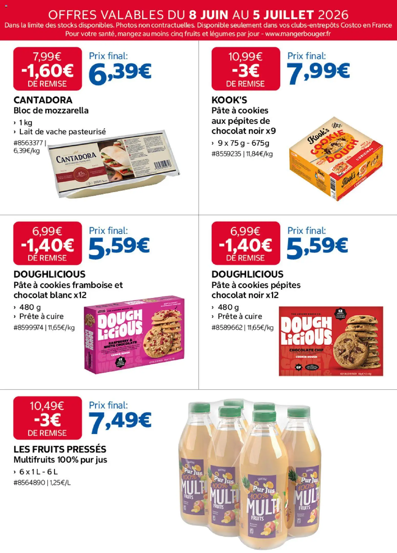 {H1} | Page: 13 | Produits: Framboise, Mozzarella, Lait, Jus