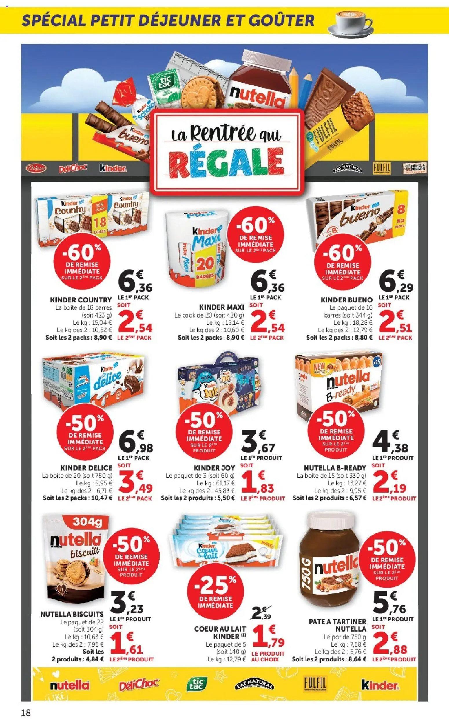 {H1} | Page: 18 | Produits: Nutella biscuits, Kinder Bueno, Kinder Joy, Pâte