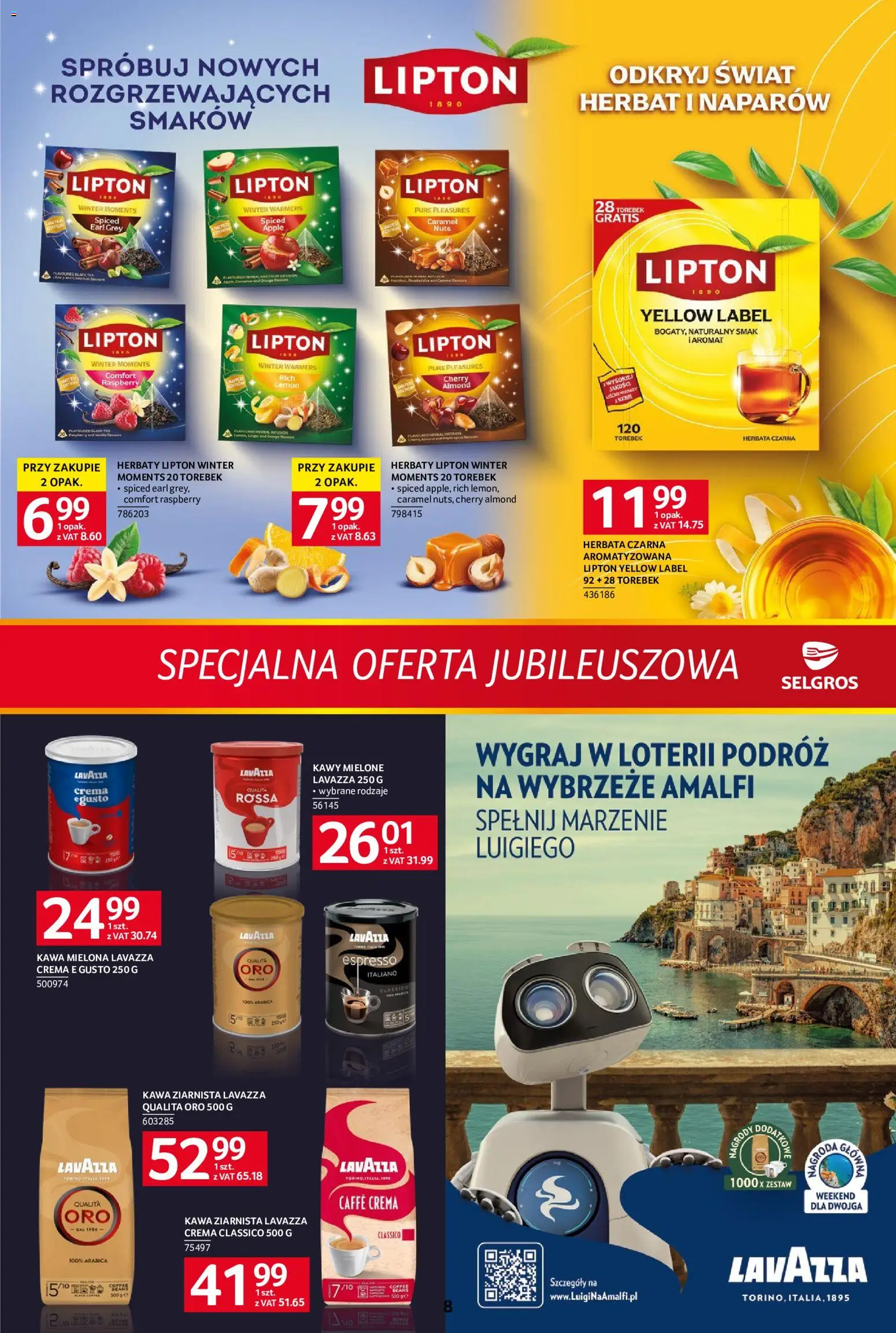 Selgros cash&carry gazetka - Specjalna Oferta Jubileuszowa od 22.10.2026 | Strona: 8 | Produkty: Earl Grey, Lavazza, Lavazza Qualita Oro, Herbata
