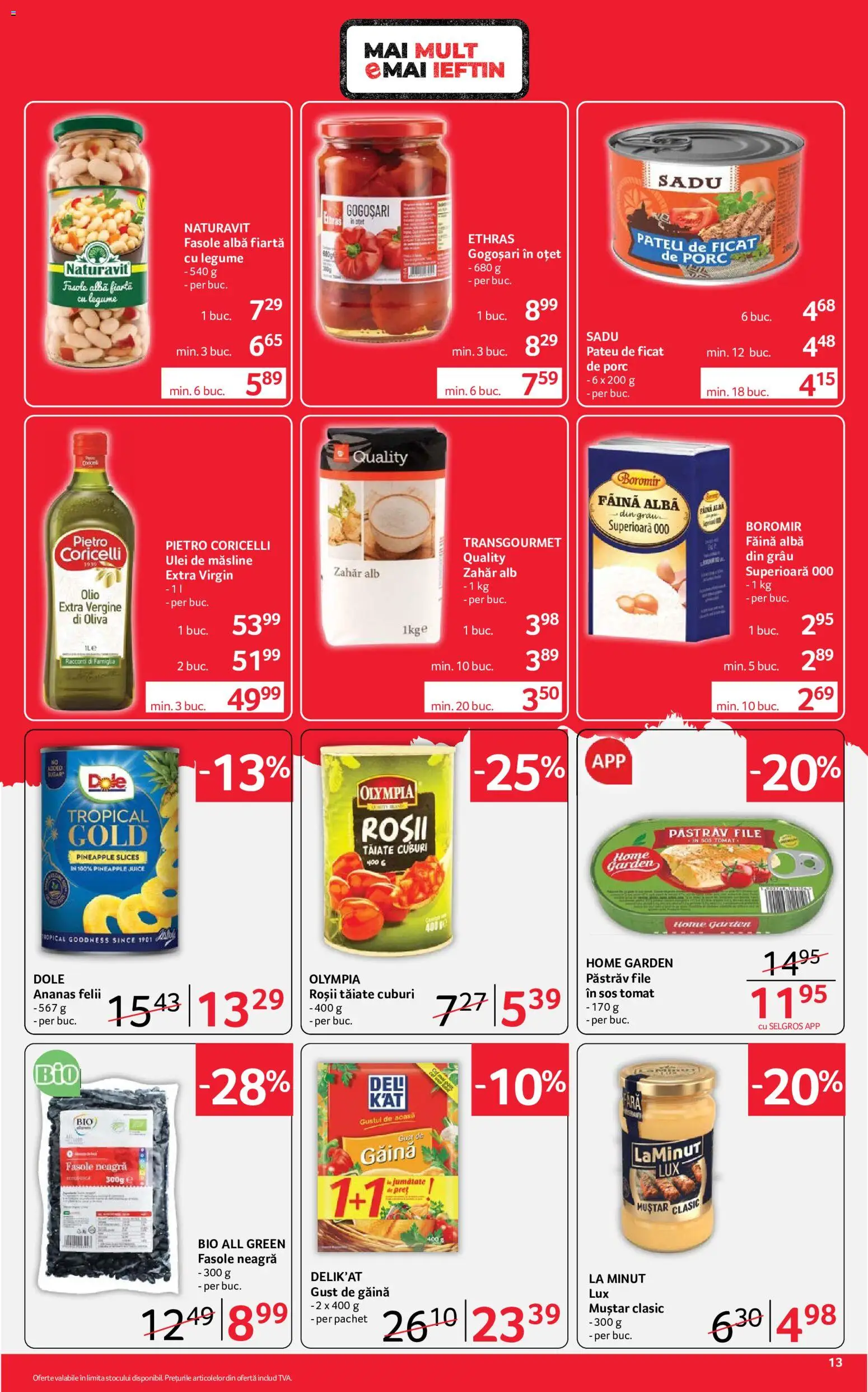 Noul catalog Selgros – valabil de la 10.07.2026 | Pagină: 13 | Produse: Ulei, Oțet, Ananas, Muștar