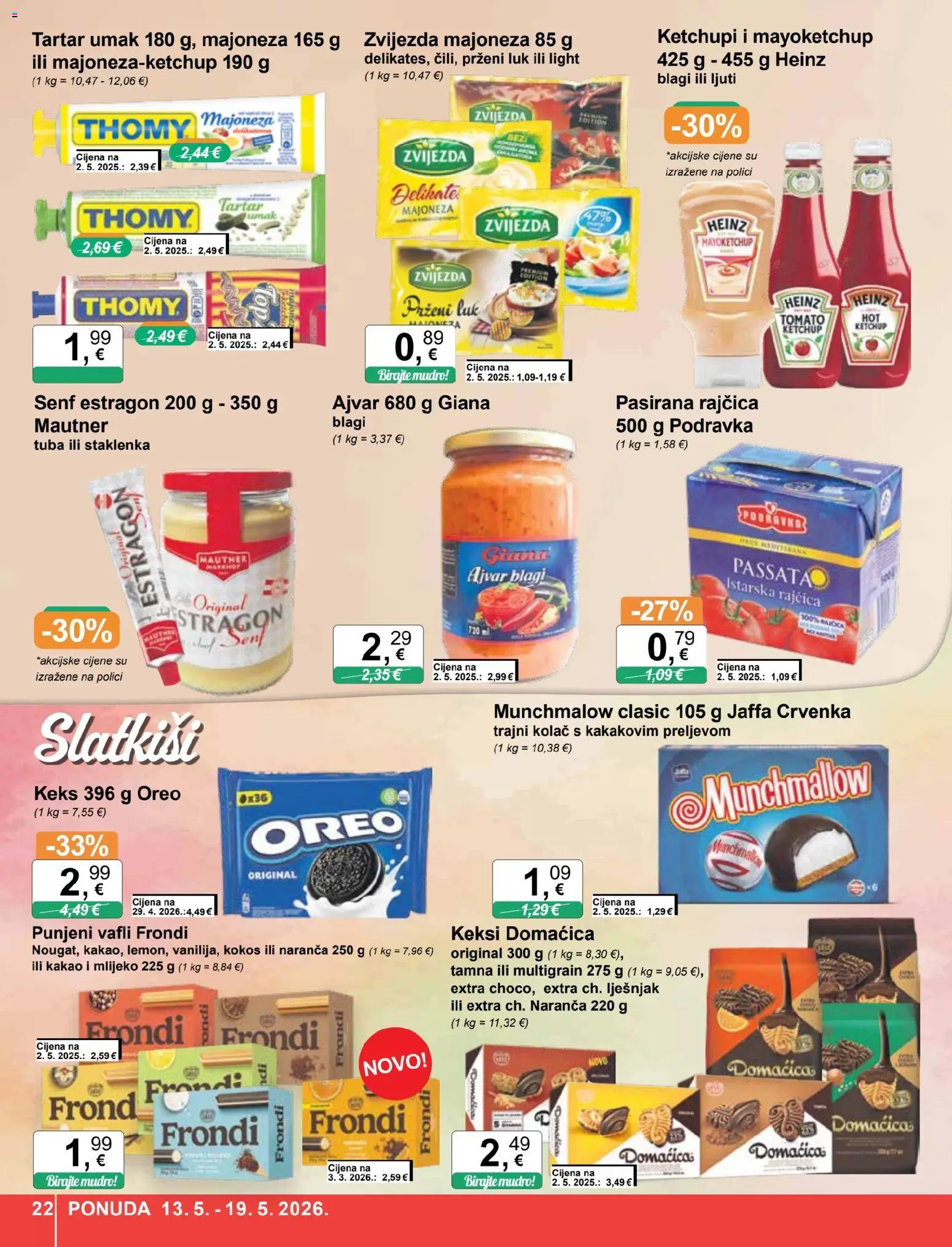 KTC katalog | vrijedi od 13.05.2026 | Stranica: 22 | Proizvodi: Mlijeko, Pasirana rajčica, Majoneza, Rajčica