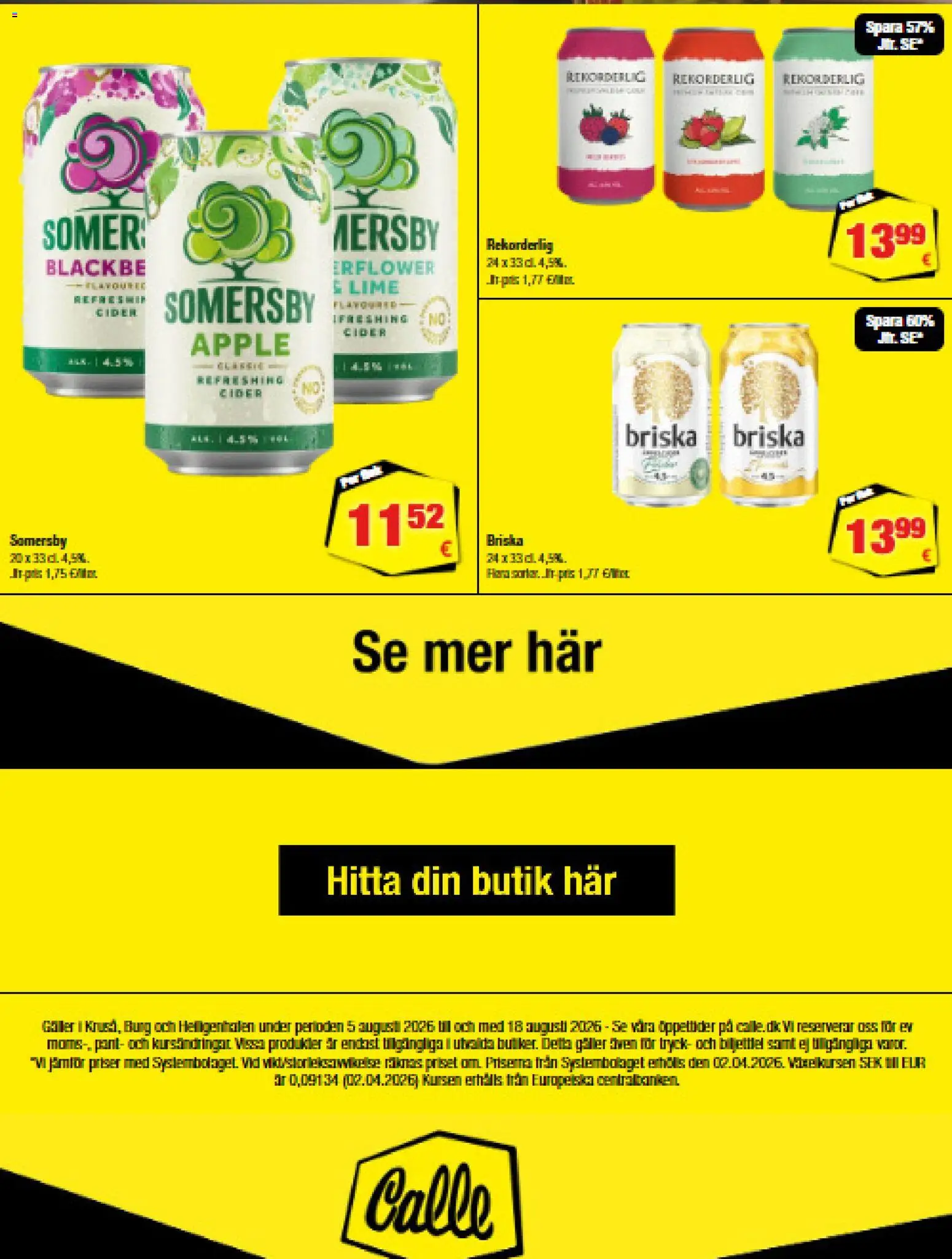 Calle tilbudsavis – gyldig fra 05/08/2026 | Side: 24 | Produkter: Cider, Lime