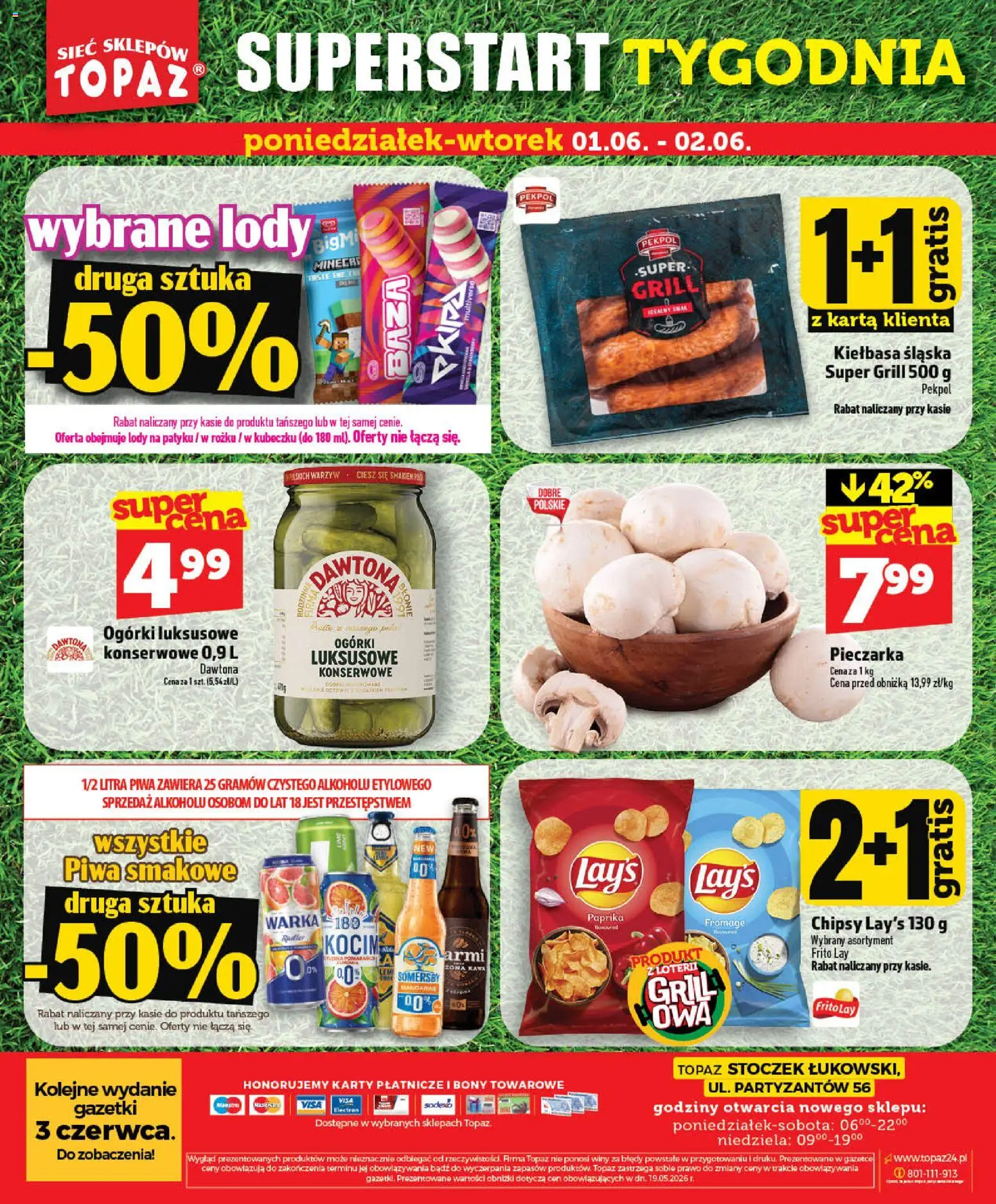 Topaz gazetka - Otwarcie Stoczek Łukowski od 30.05.2026 | Strona: 76 | Produkty: Karta, Chipsy, Warka, Kawa