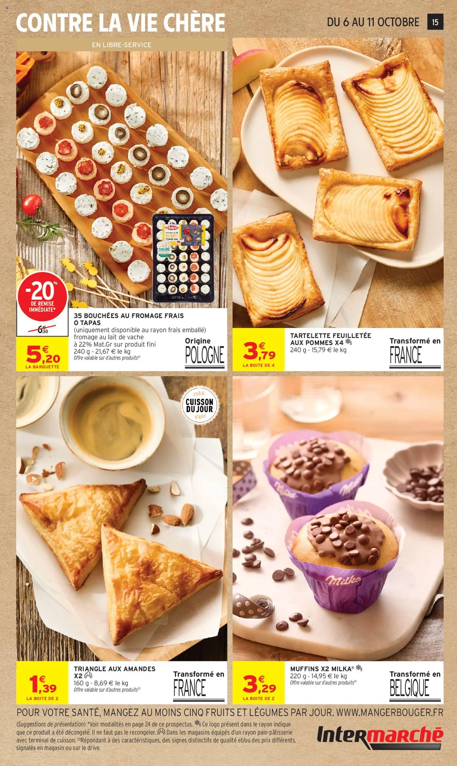 {H1} | Page: 15 | Produits: Muffins, Fruits, Lait, Fromage