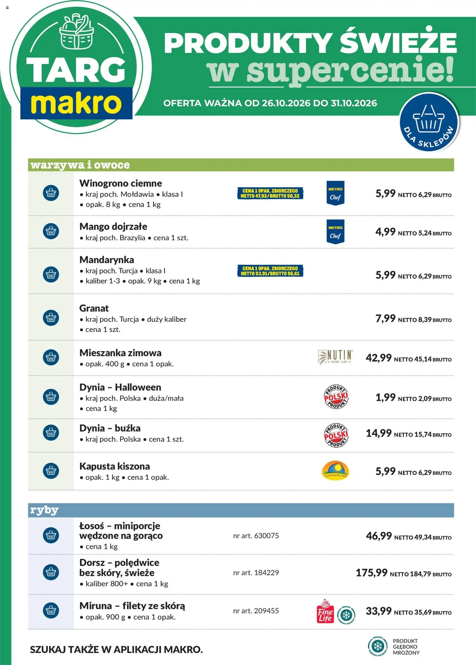 Makro gazetka - Produkty świeże w supercenie od 26.10.2026 | Strona: 6 | Produkty: Mango, Kapusta, Kapusta kiszona, Owoce