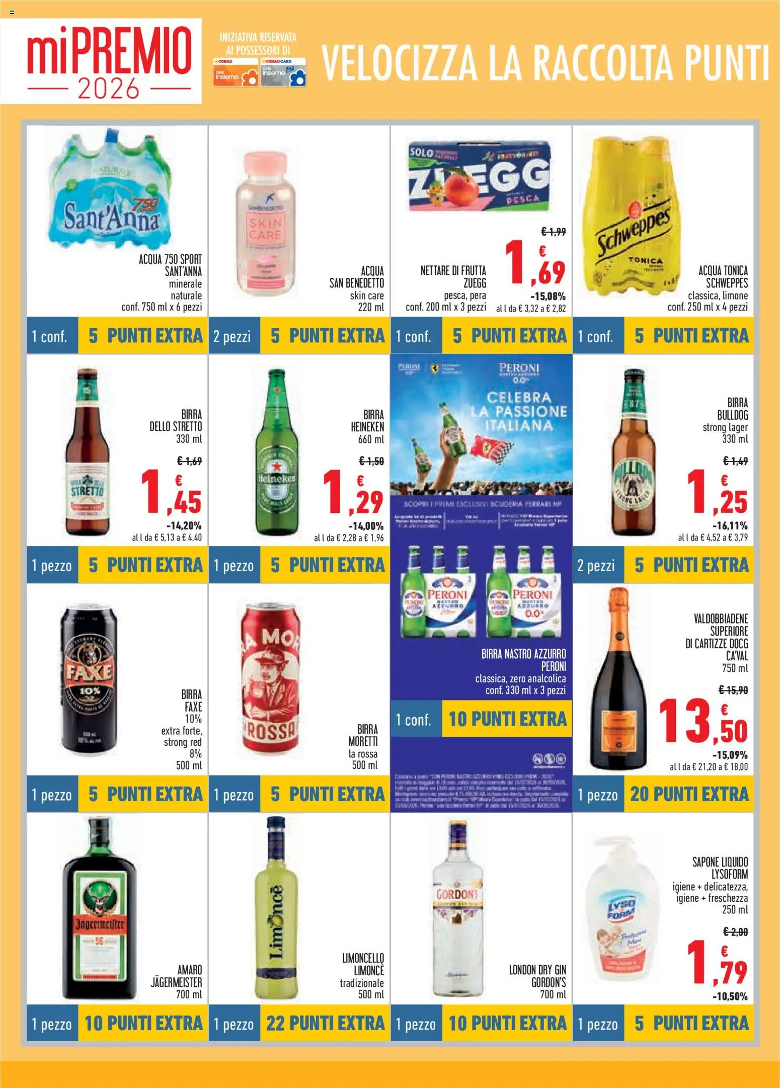 Volantino Conad del 16/07/2026 | Pagina: 8 | Prodotti: Gin, Acqua tonica, Pesca, Heineken