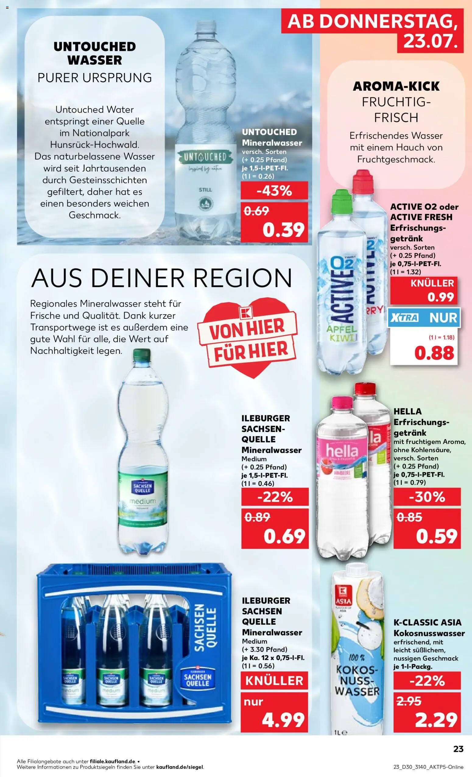 Kaufland Prospekt Leipzig – gültig ab 23.07.2026 | Seite: 23 | Produkte: Äpfel, Mineralwasser, Wasser, Hella