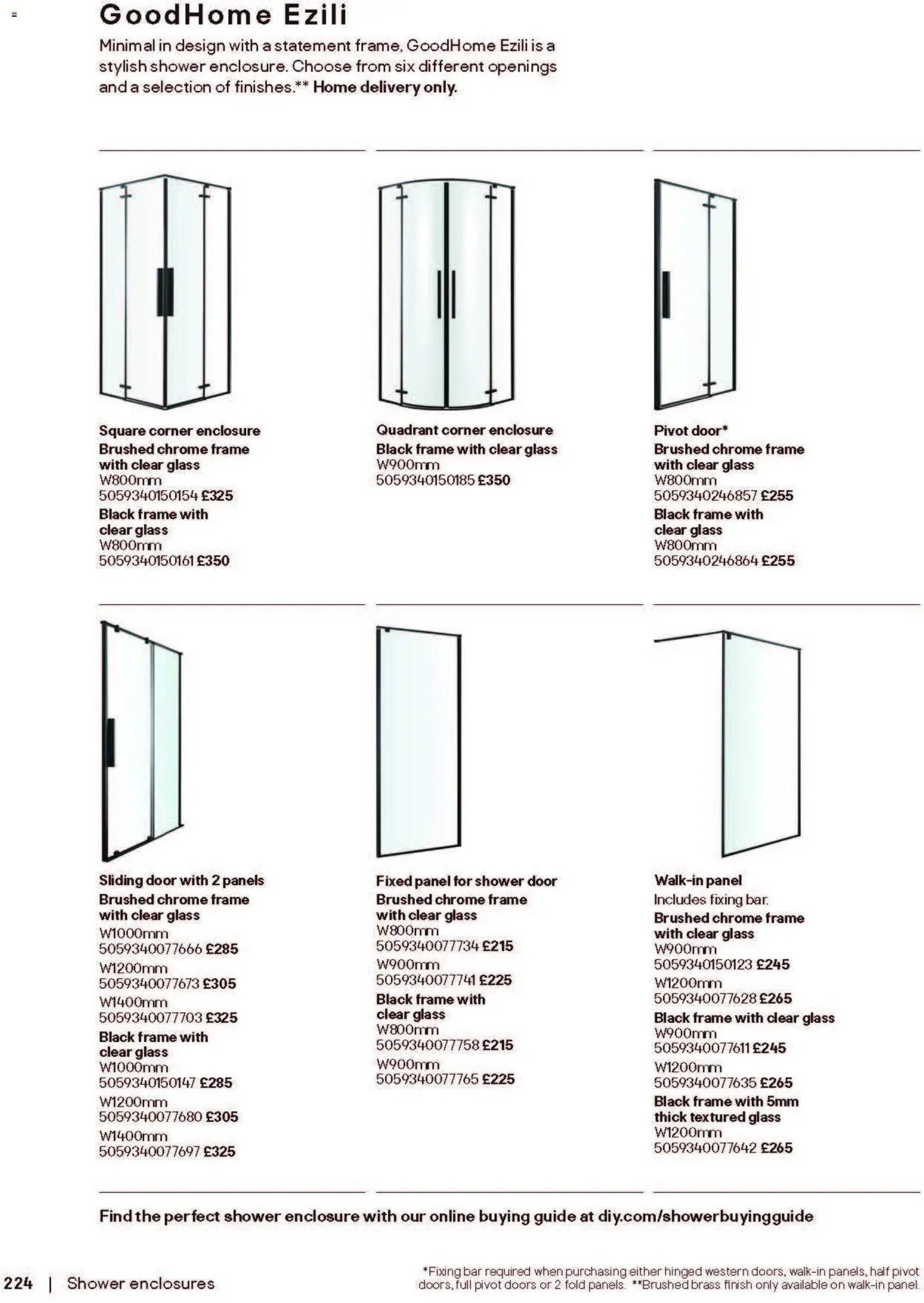 {H1} | Page: 224 | Products: Shower, Door, Doors