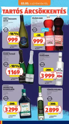 FEHÉR RUM, 37,5% alkoholtartalom, 0,7 l/üveg - amely érvényes a következő dátumtól: 03.05.2026 | Oldal: 26