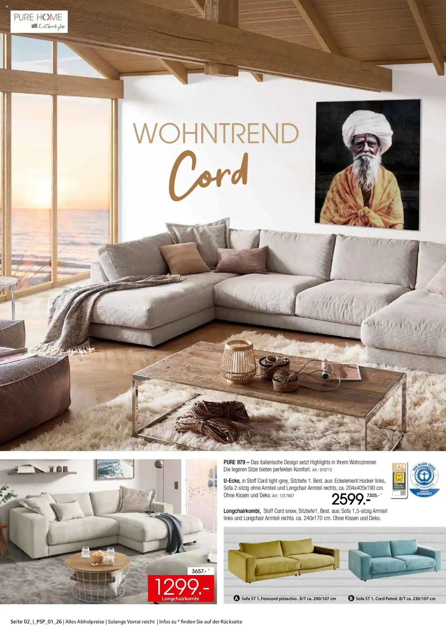 Zurbrüggen - Zurbrüggen: Polstermöbel Spezial (ab 26.10.2026) zum Blättern | Seite: 2 | Produkte: Hocker, Kissen, Sofa