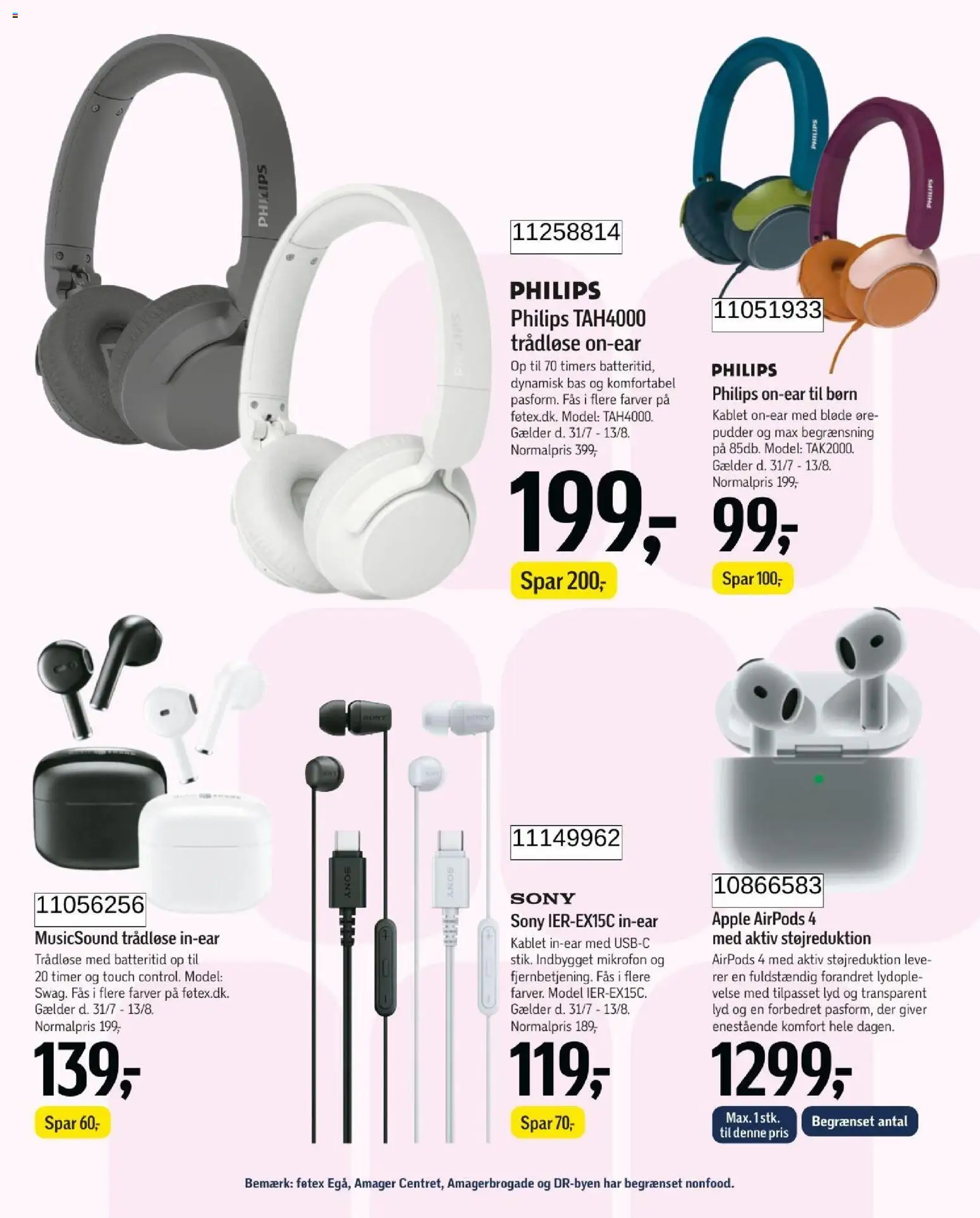 Føtex tilbudsavis – gyldig fra 31/07/2026 | Side: 63 | Produkter: Pudder, Airpods, Lyd, Mikrofon