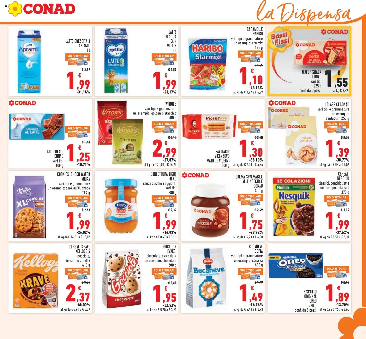 Volantino Conad del 22.04.2026 | Pagina: 17 | Prodotti: Caramelle, Latte, Gioco, Savoiardi