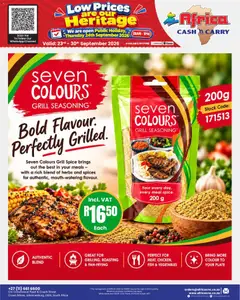 Africa Cash & Carry specials catalogue – valid from 23/09/2026 | Page: 30 | Products: Plate, Grill, Stock, Spices