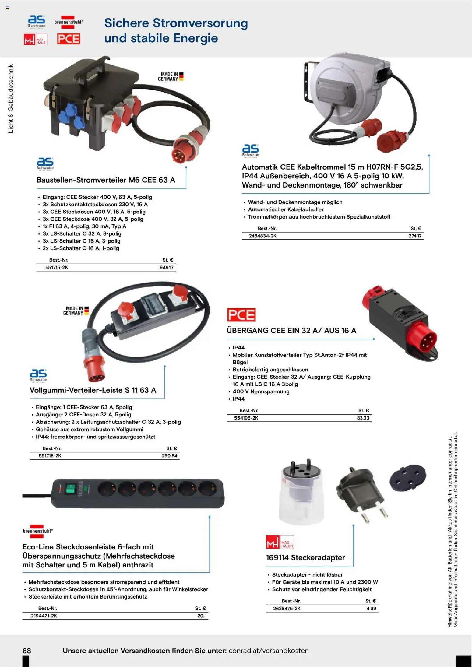 Conrad Starke Marken gültig ab 05.10.2026 | Seite: 70 | Produkte: Kabel, Steckdose