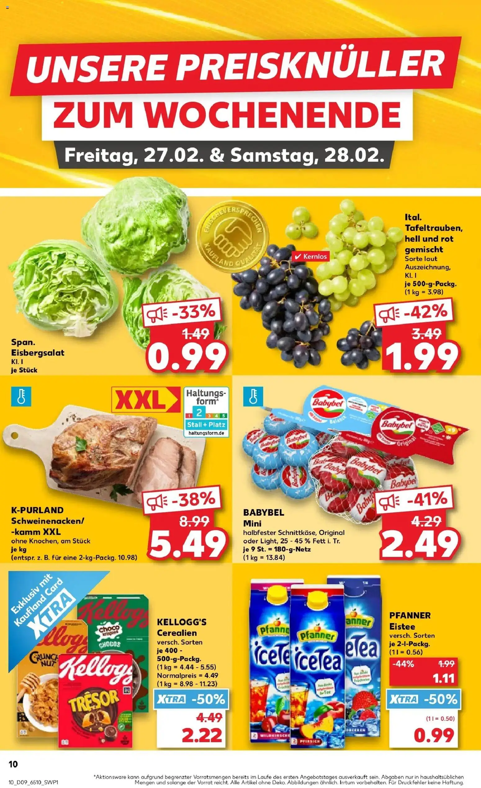 Kaufland prospekt Emmerich Am Rhein	 – gültig ab 26.02.2026 | Seite: 10 | Produkte: Eisbergsalat, Pfanner eistee, Pfirsich, Babybel