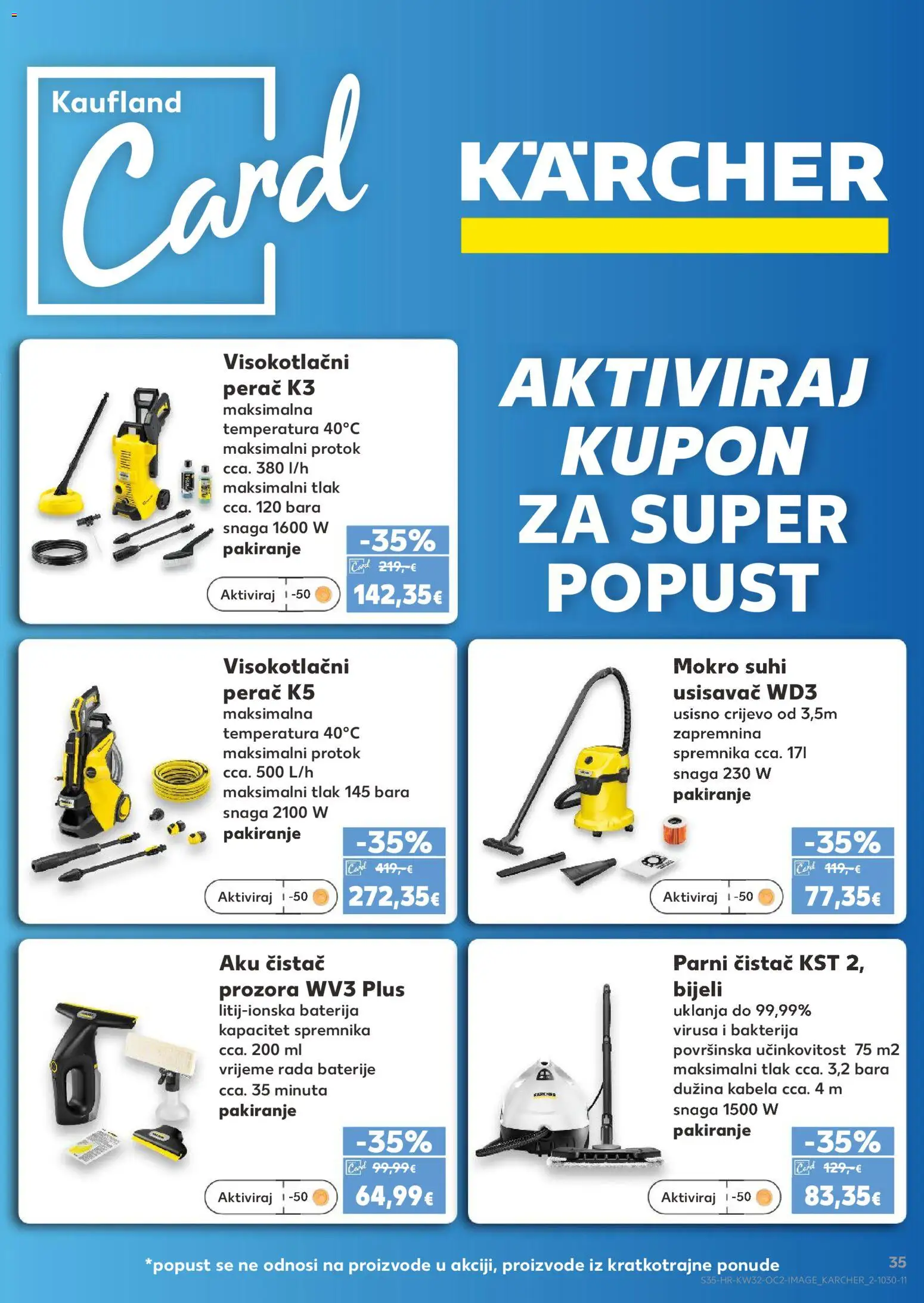 Kaufland katalog | vrijedi od 06.08.2026 | Stranica: 35 | Proizvodi: Usisavač, Visokotlačni perač, Baterije, Parni čistač
