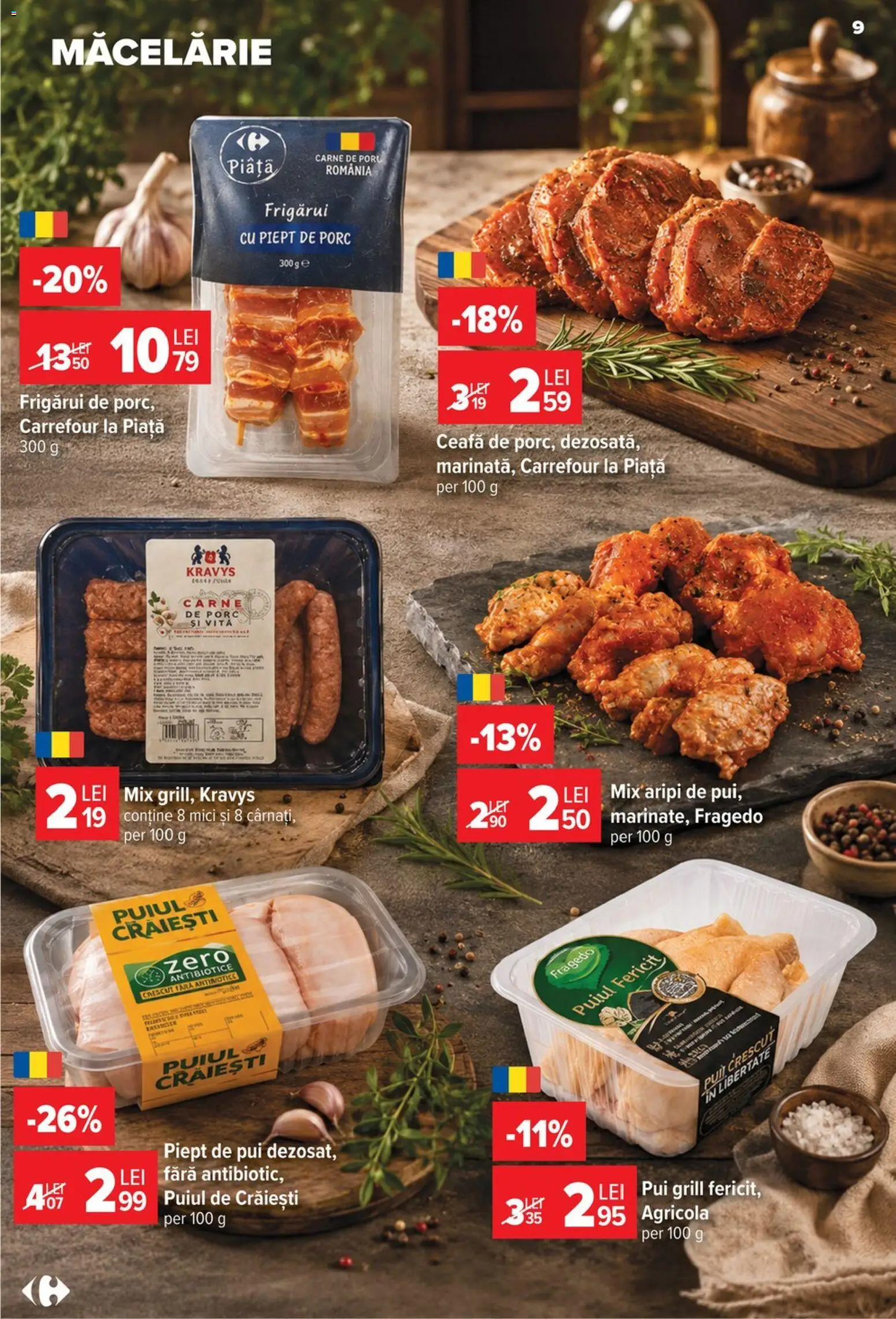 Noul catalog Carrefour – valabil de la 17.06.2026 | Pagină: 8 | Produse: Grill, Hacıyatmaz Kedi Oyuncağı, Mici, Carne De Porc
