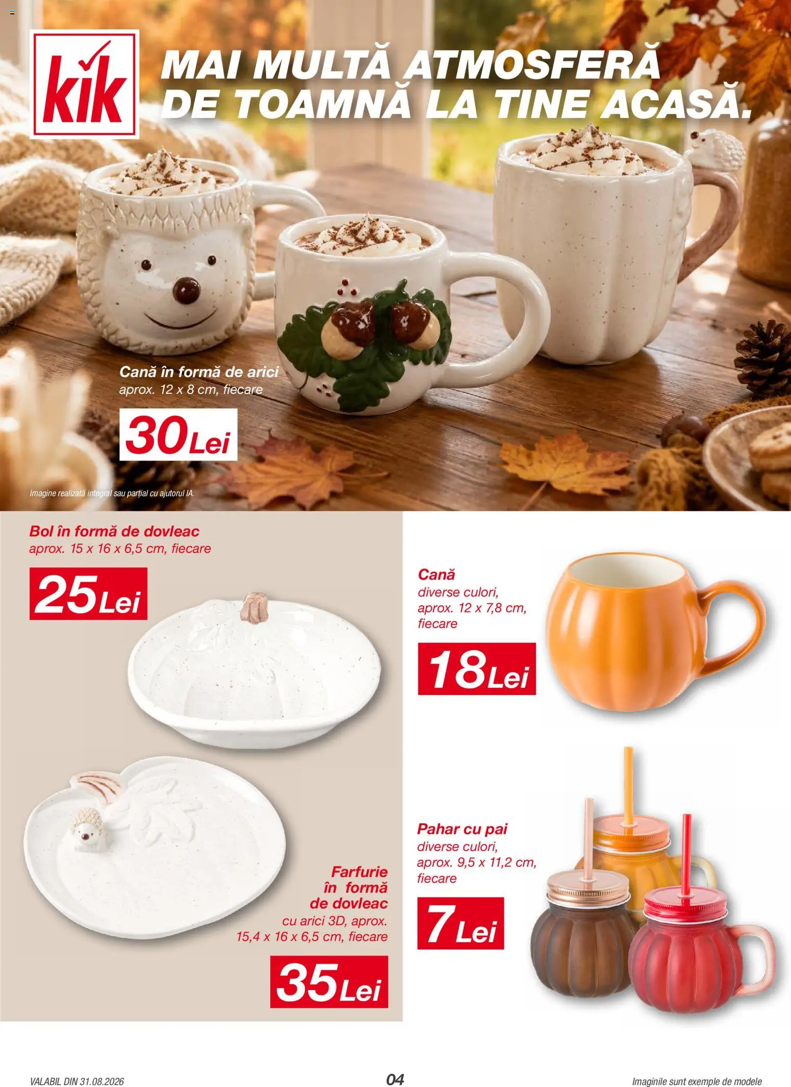 Noul catalog Kik – valabil de la 31.08.2026 | Pagină: 4 | Produse: Dovleac, Bol, Farfurie