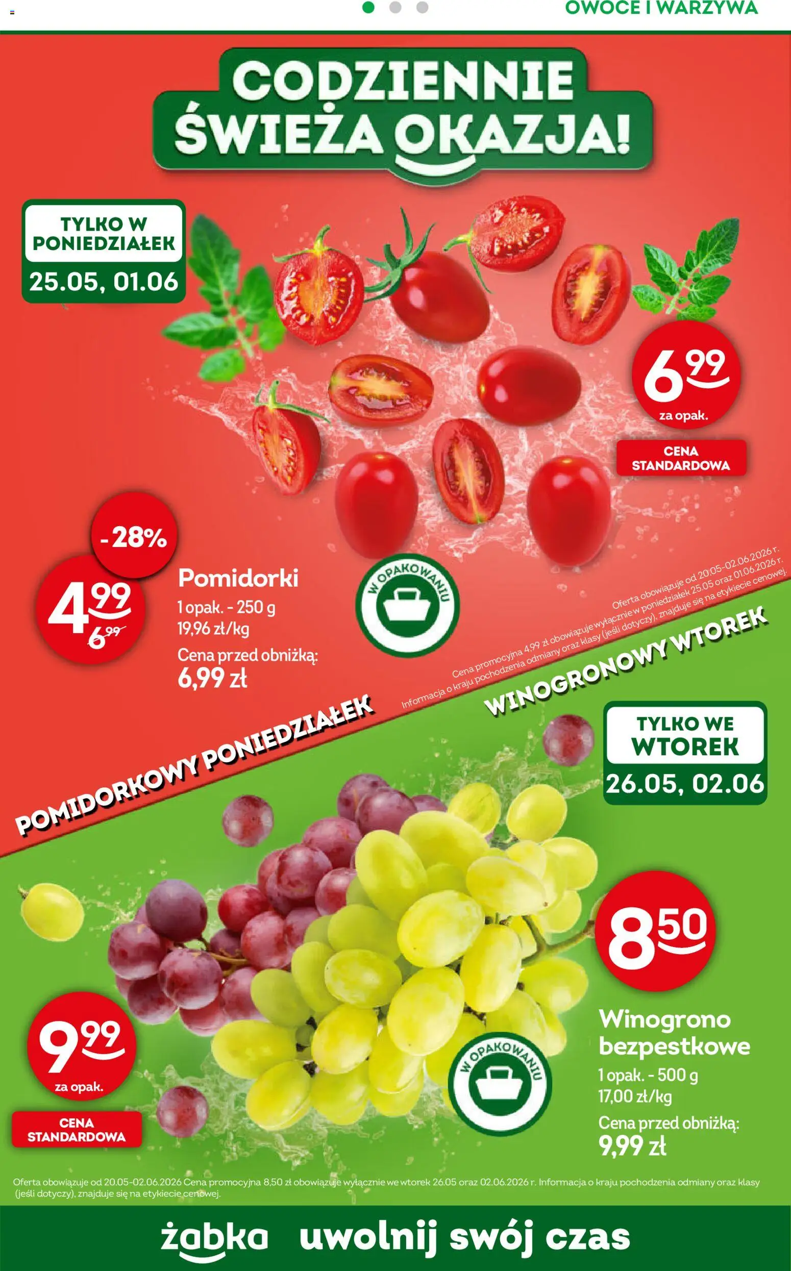 Żabka gazetka - Codzienne produkty od 20.05.2026 | Strona: 8 | Produkty: Winogrono, Warzywa, Owoce