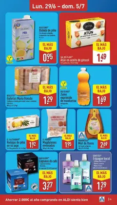 Vista previa Aldi folleto Canarias válido desde el 29/06/2026 | Página: 15 | Productos: Enjuague bucal, Aceite, Galletas, Peso