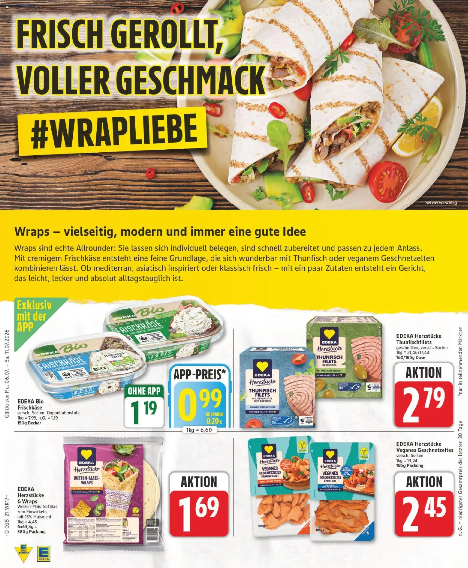 Edeka Prospekt – gültig ab 06.07.2026 | Seite: 21 | Produkte: Thunfisch, Gyros, Saft, Frischkase
