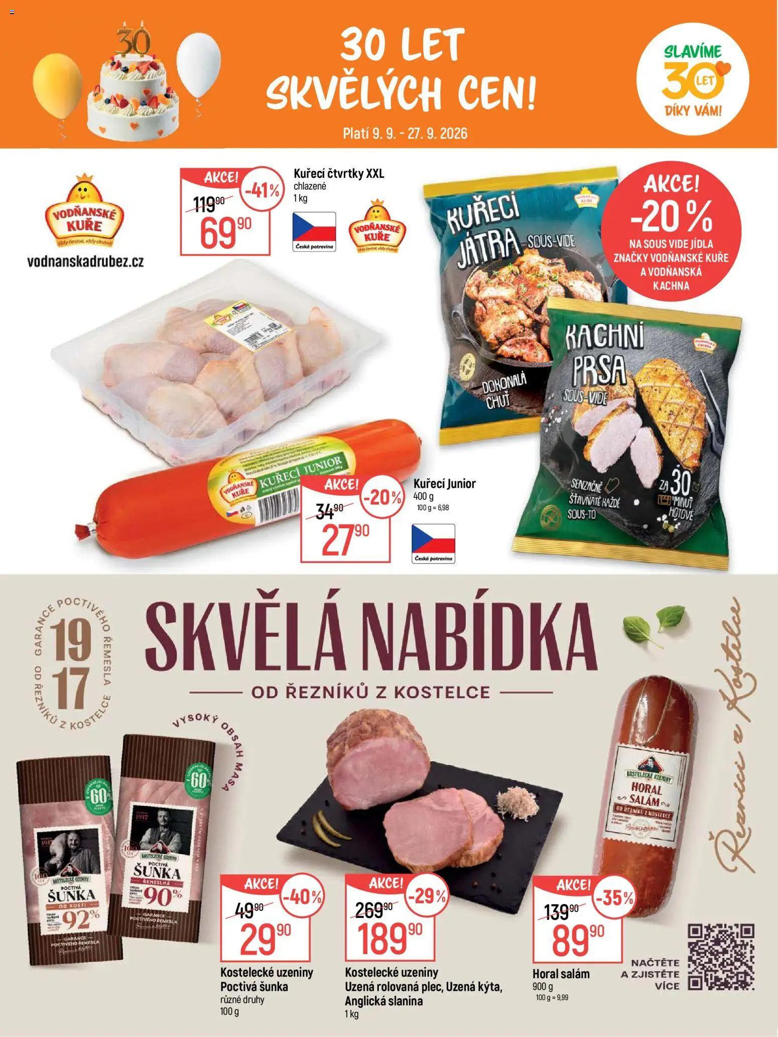 Globus leták - Pomáháme 30 let od 09.09.2026 | Strana: 6 | Produkty: Salám, Anglická slanina, Uzeniny, Slanina
