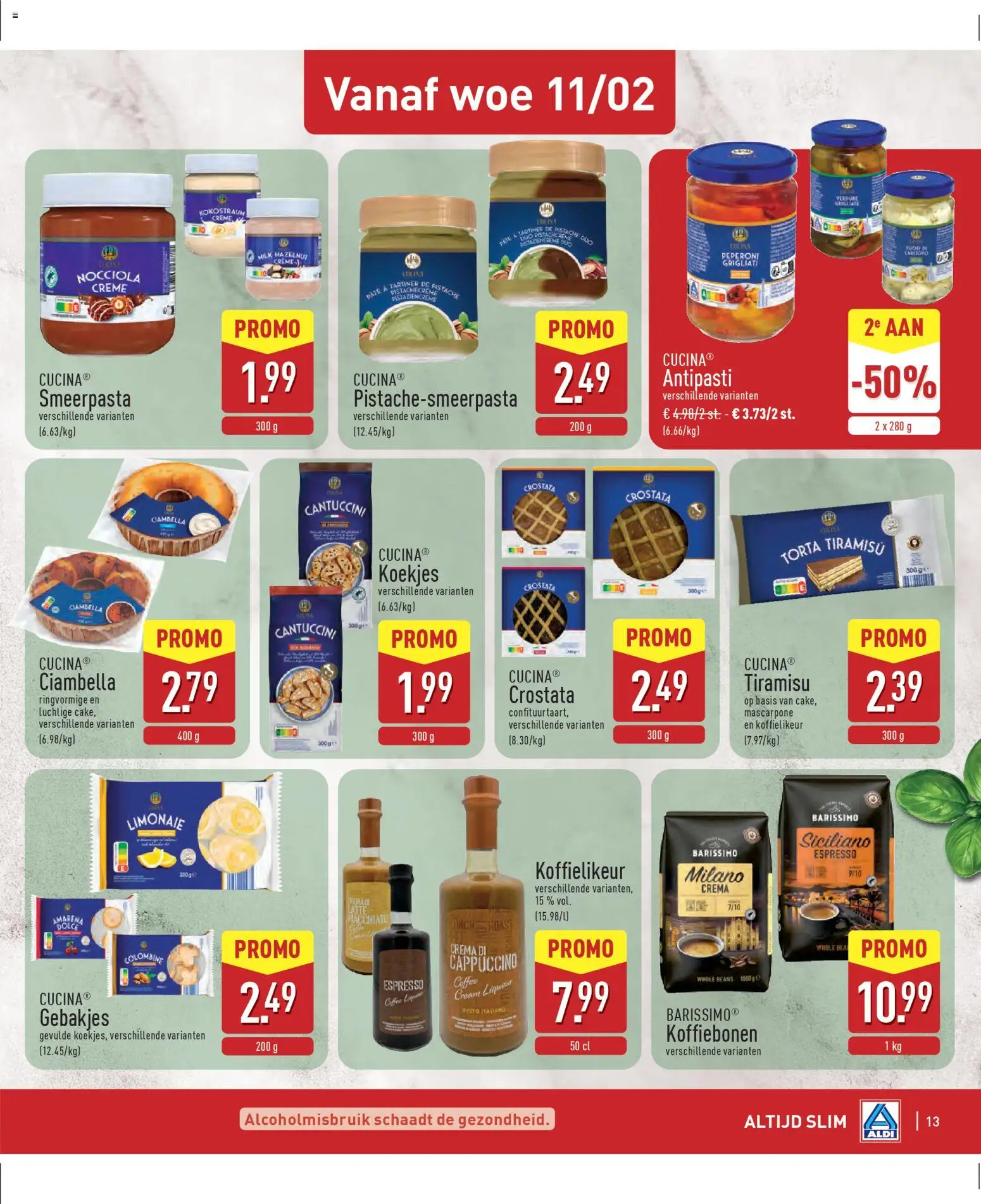 {H1} | Pagina: 13 | Producten: Mascarpone, Koekjes, Pâté, Koffiebonen