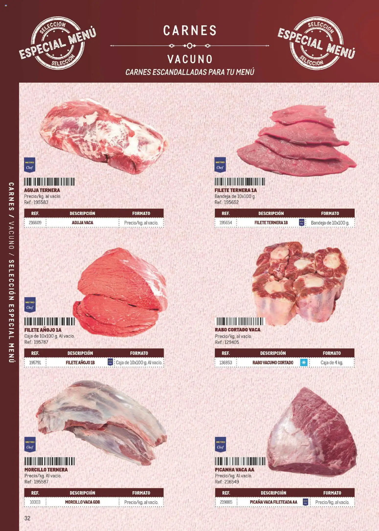 Makro Especial Carta y Menú │ válido desde el 06/07/2026 | Página: 32 | Productos: Filete, Bandeja, Caja