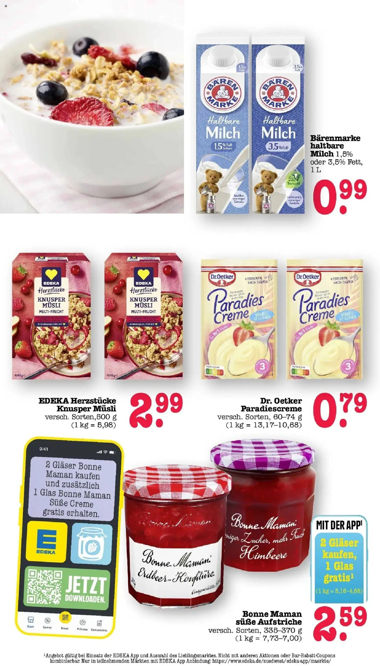 Edeka Prospekt Offenbach (ab 10.08.2026) » Angebote Online | Seite: 41 | Produkte: Musli, Creme, Himbeere, Bonne maman