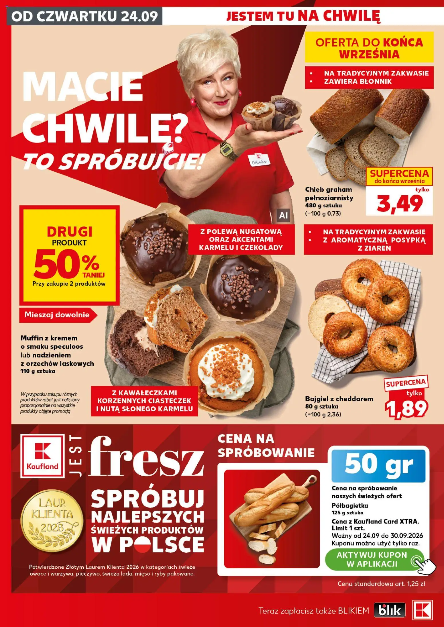 Kaufland Polsko leták - Mocny start od 28.09.2026 | Strana: 16 | Produkty: Chléb, Ryby