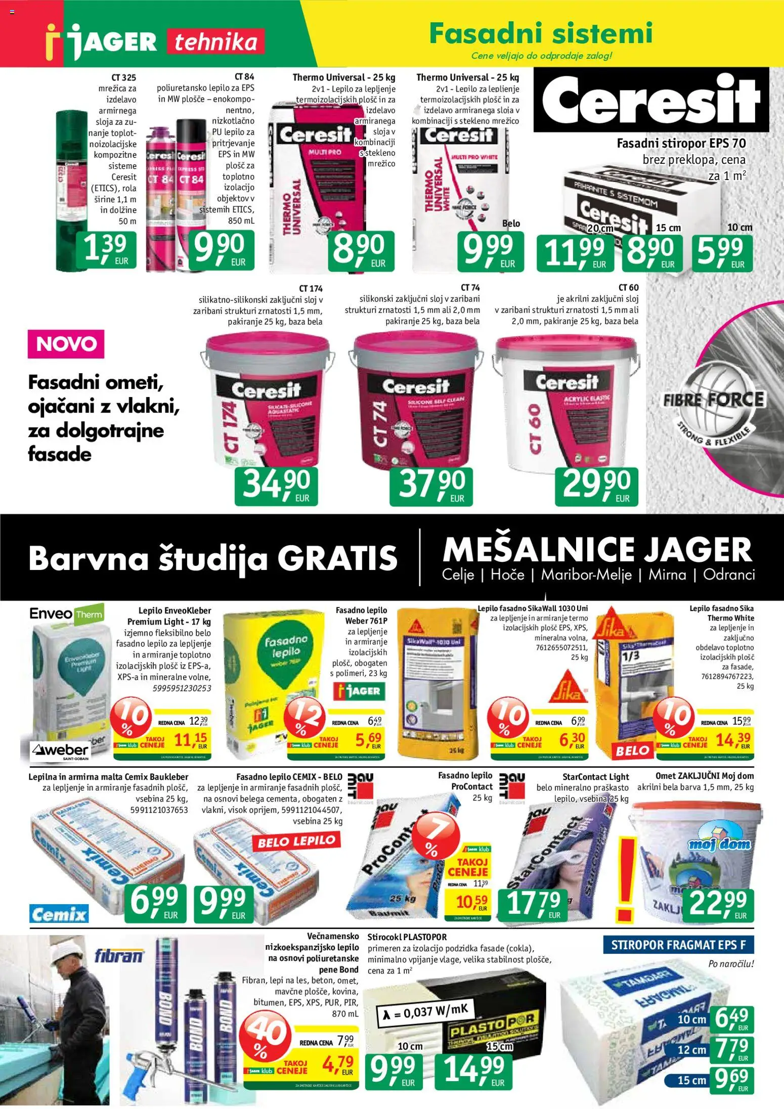 Novi Jager katalog ponudbe – veljaven od 05.08.2026 | Stran: 5 | Izdelki: Mrežica, Lepilo, Barva
