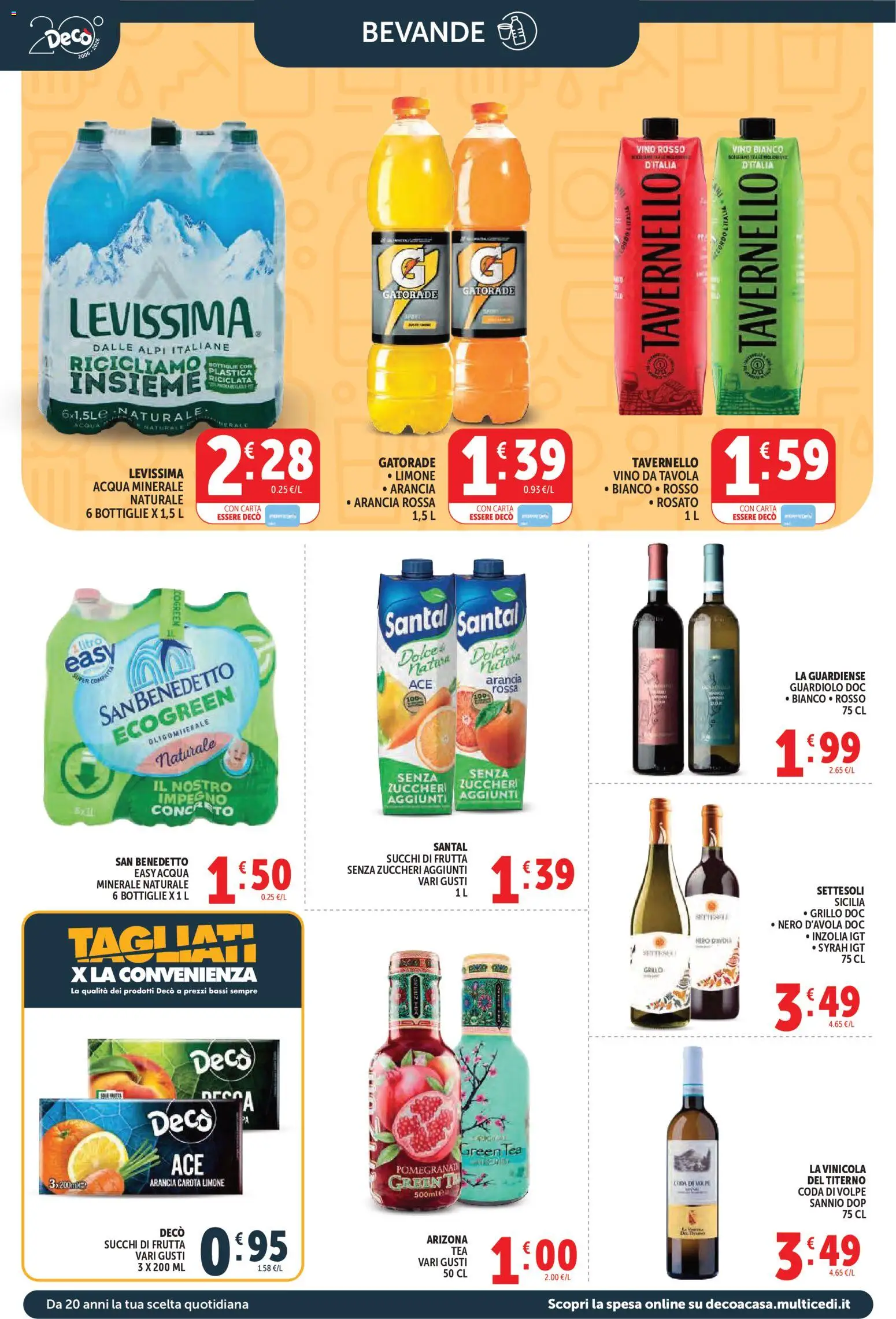 Volantino Decò del 29.05.2026 | Pagina: 10 | Prodotti: Carota, Vino, Arancia, Acqua minerale