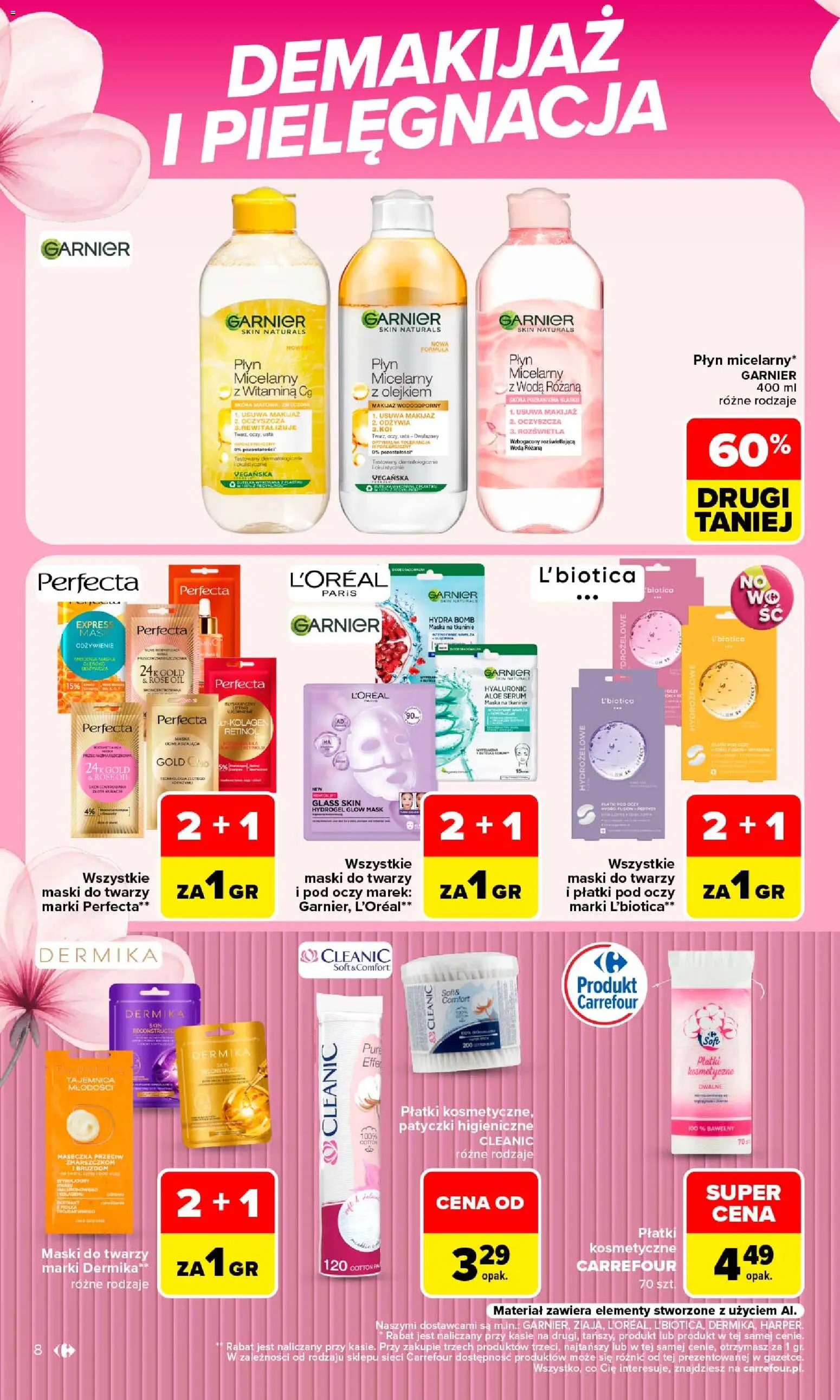 Carrefour gazetka - Siebie znasz najlepiej od 07.09.2026 | Strona: 8 | Produkty: Garnier, Makijaż, Płatki, Woda