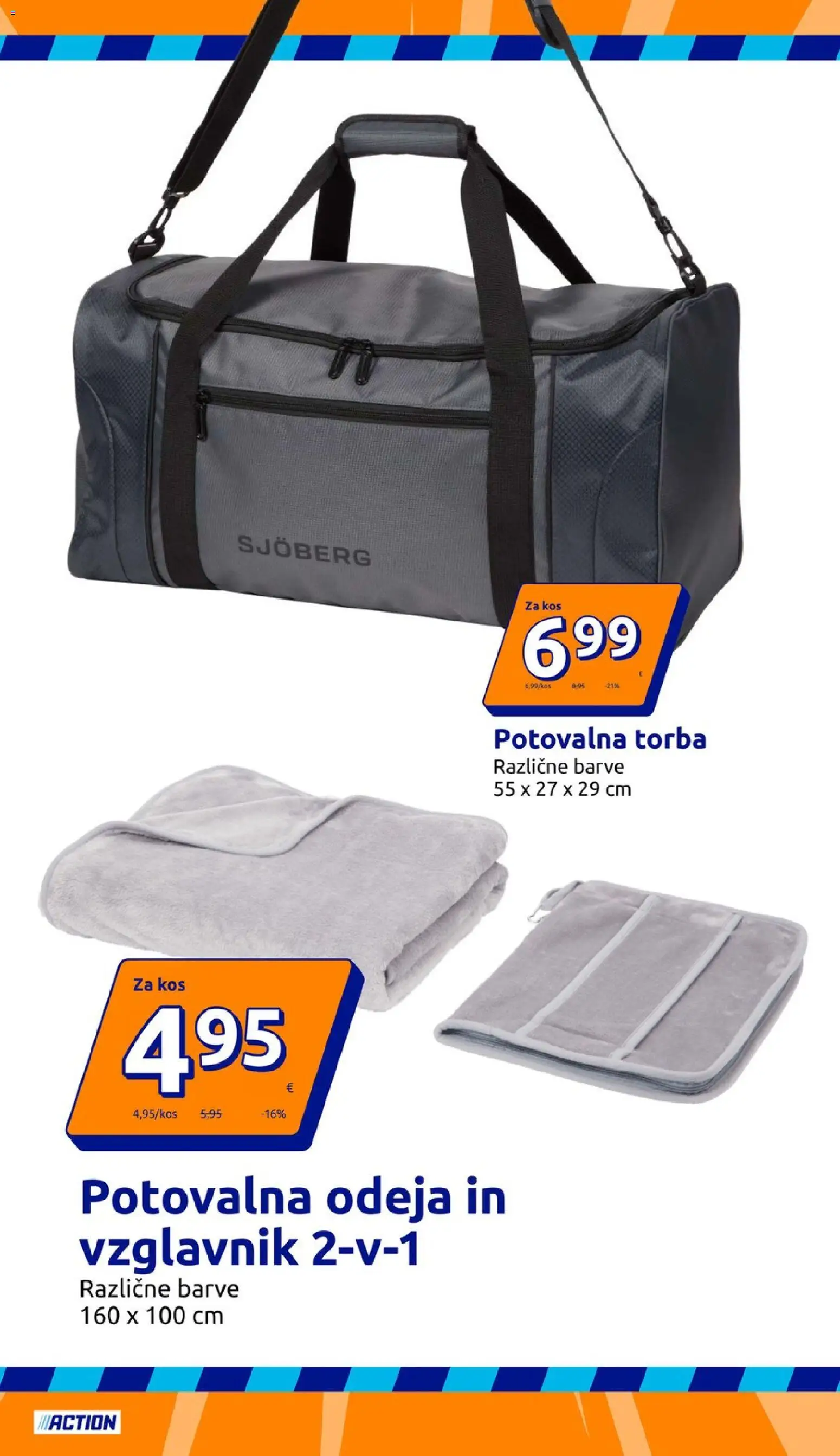 Novi Action katalog ponudbe – veljaven od 16.09.2026 | Stran: 19 | Izdelki: Torba, Vzglavnik, Odeja, Kos