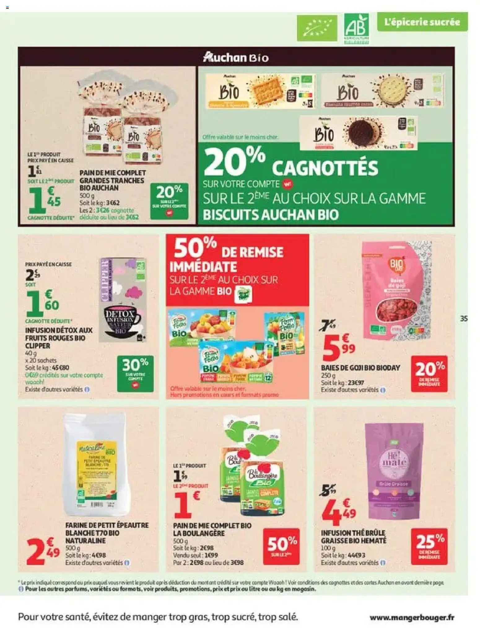 {H1} | Page: 35 | Produits: Farine, Baies de goji bio, Clipper infusion, Baies de goji