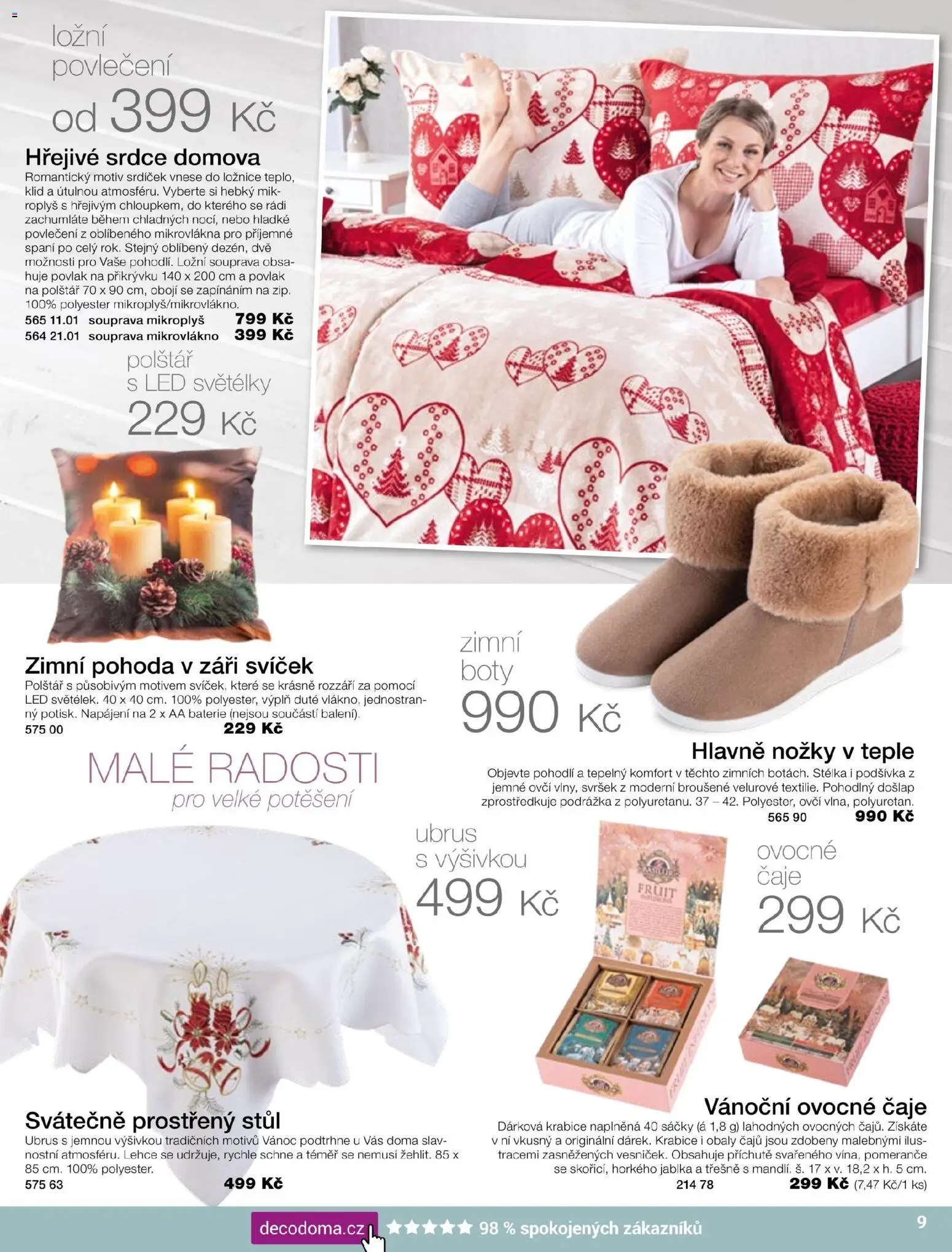 Decodoma katalog Vánoce 2026 od 04.10.2026 | Strana: 10 | Produkty: AA baterie, Povlečení, Krabice, Zimní boty